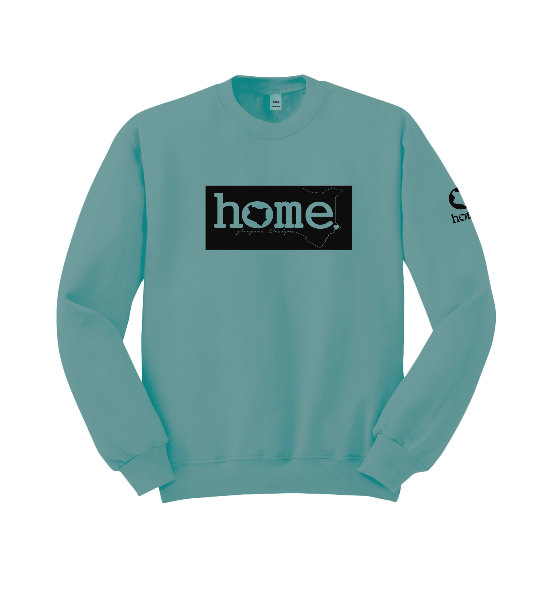 home_254 CYAN SWEATSHIRT WITH A BLACK CLASSIC PRINT