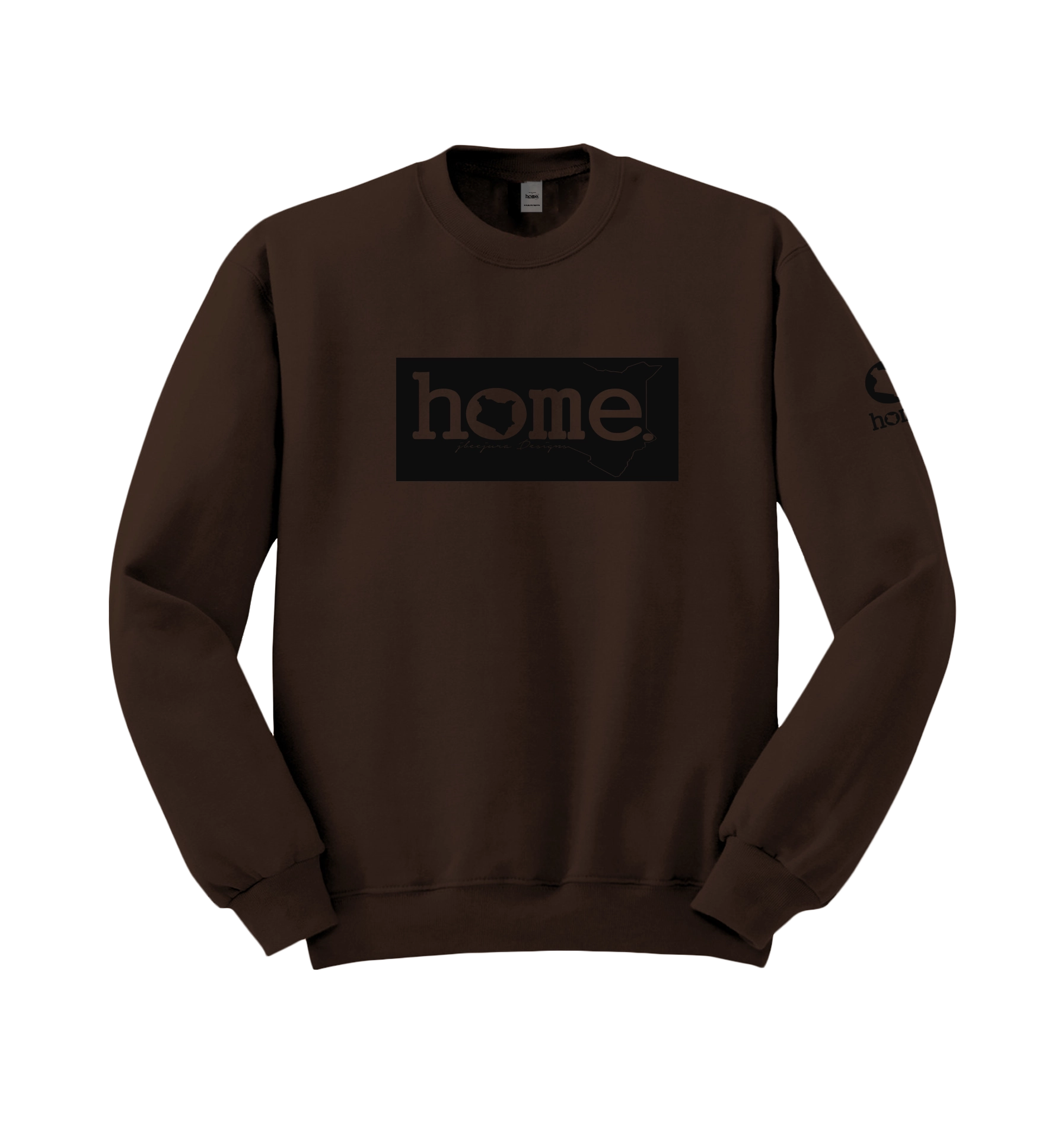 home_254 DARK BROWN SWEATSHIRT (HEAVY FABRIC) WITH A BLACK CLASSIC PRINT