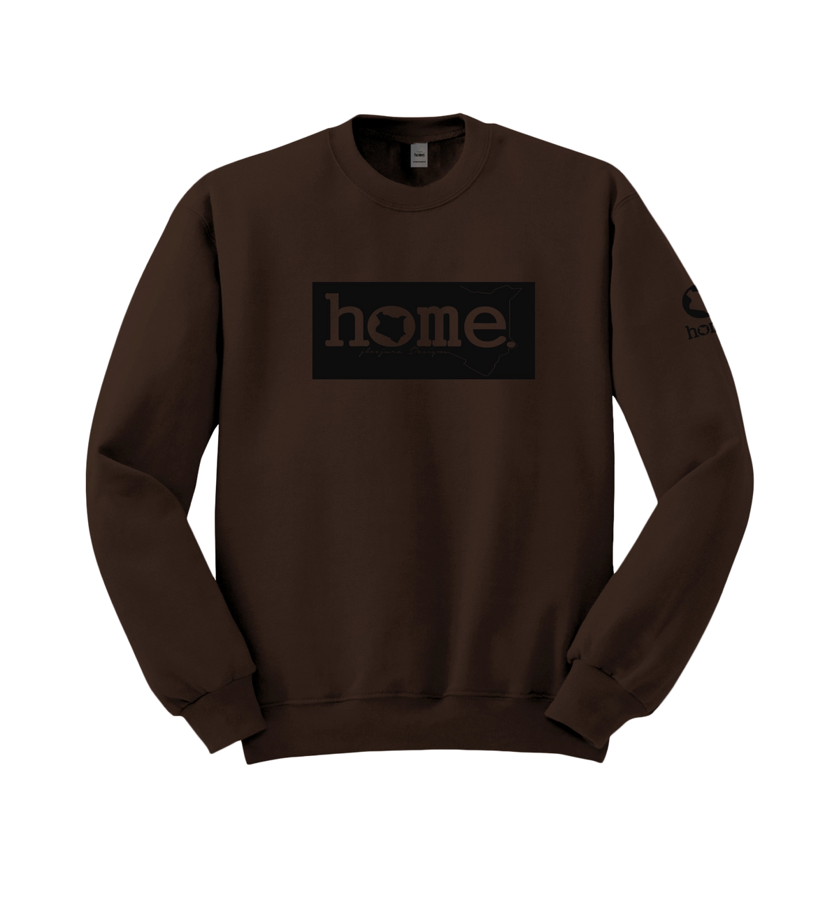 home_254 DARK BROWN SWEATSHIRT (HEAVY FABRIC) WITH A BLACK CLASSIC PRINT