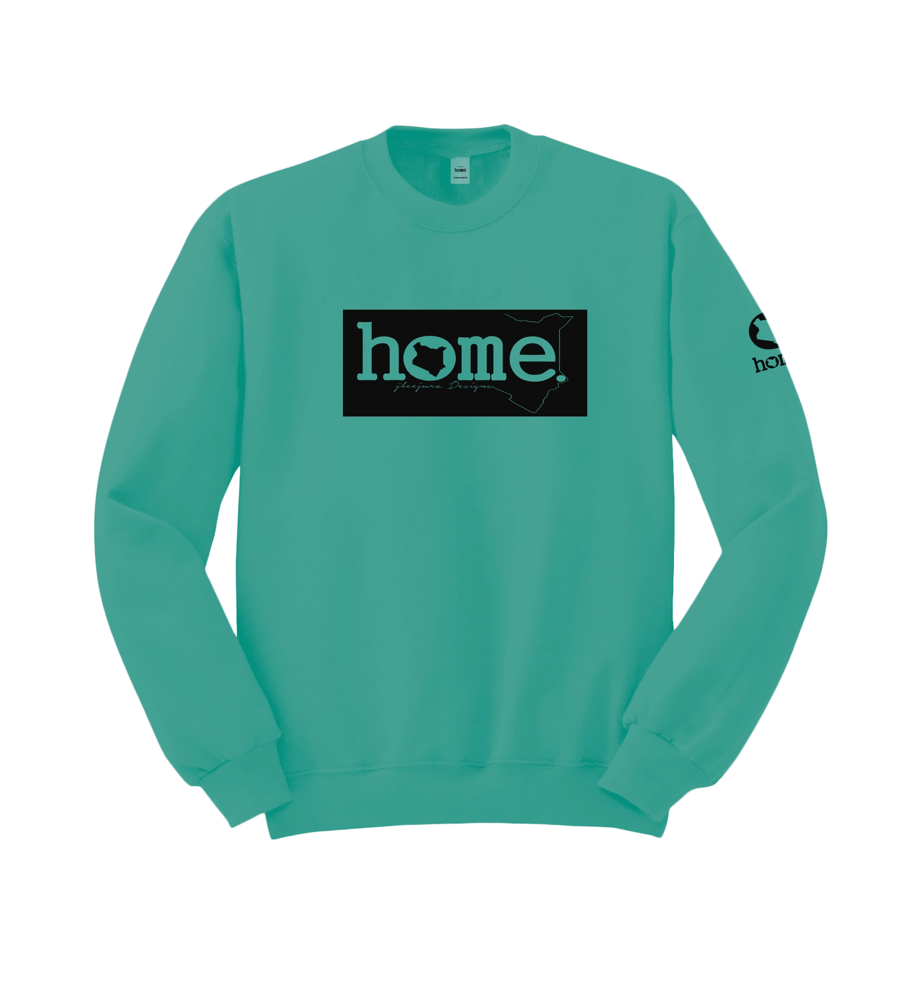 home_254 DEEP TURQUOISE SWEATSHIRT WITH A BLACK CLASSIC PRINT