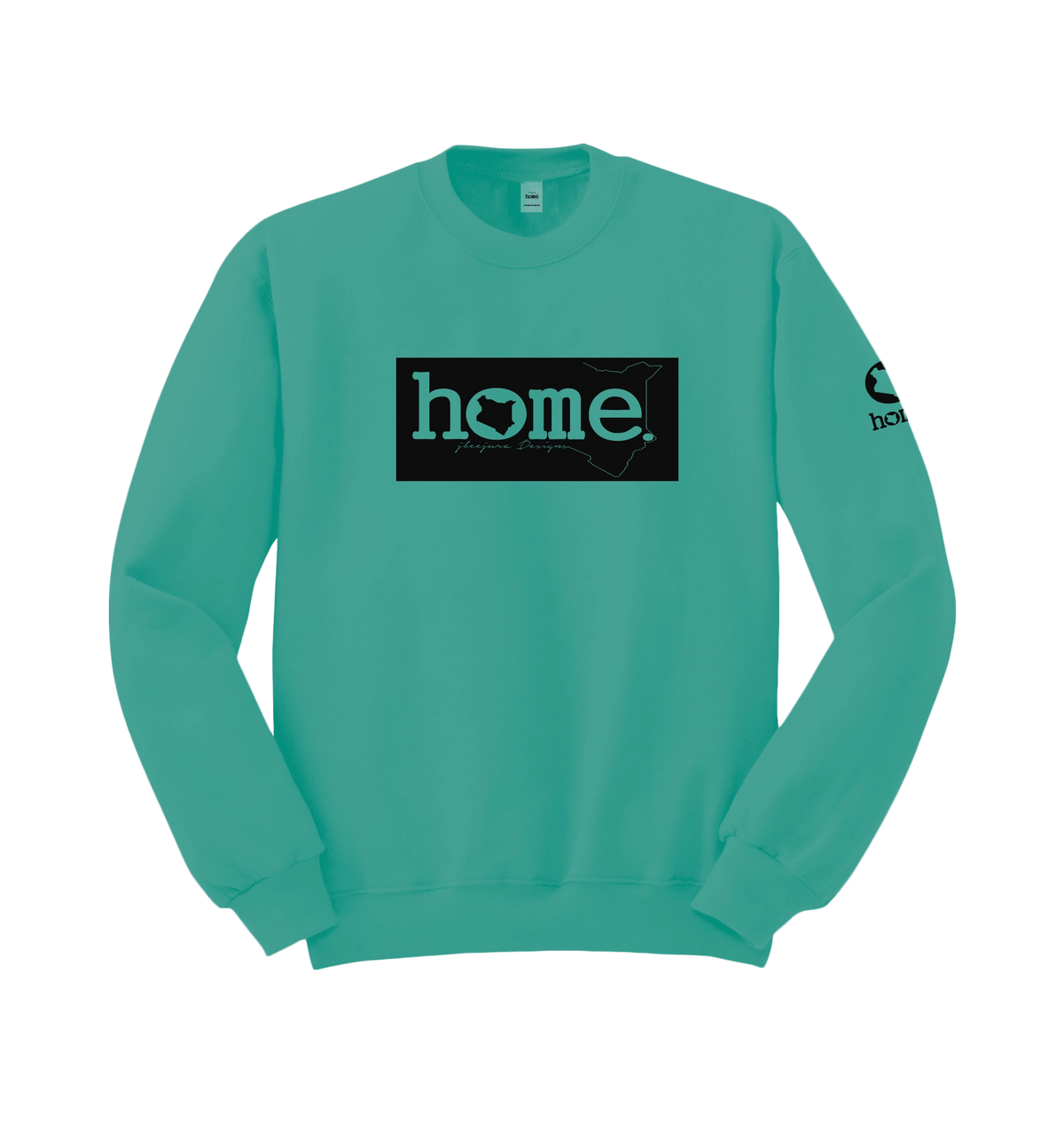 home_254 DEEP TURQUOISE SWEATSHIRT WITH A BLACK CLASSIC PRINT