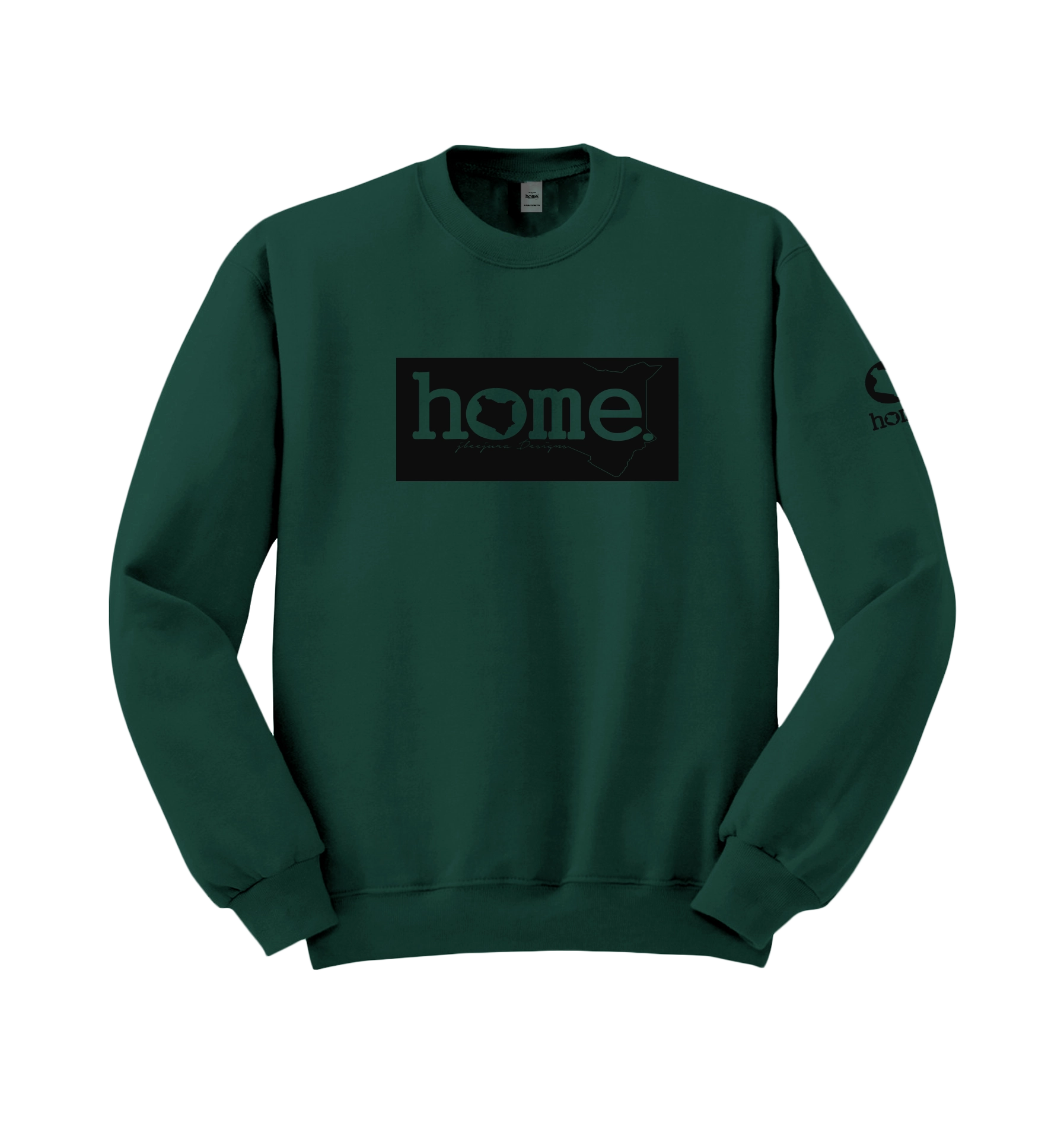 home_254 HUNTER GREEN SWEATSHIRT (NUVETRA™ HEAVY) WITH A BLACK CLASSIC PRINT