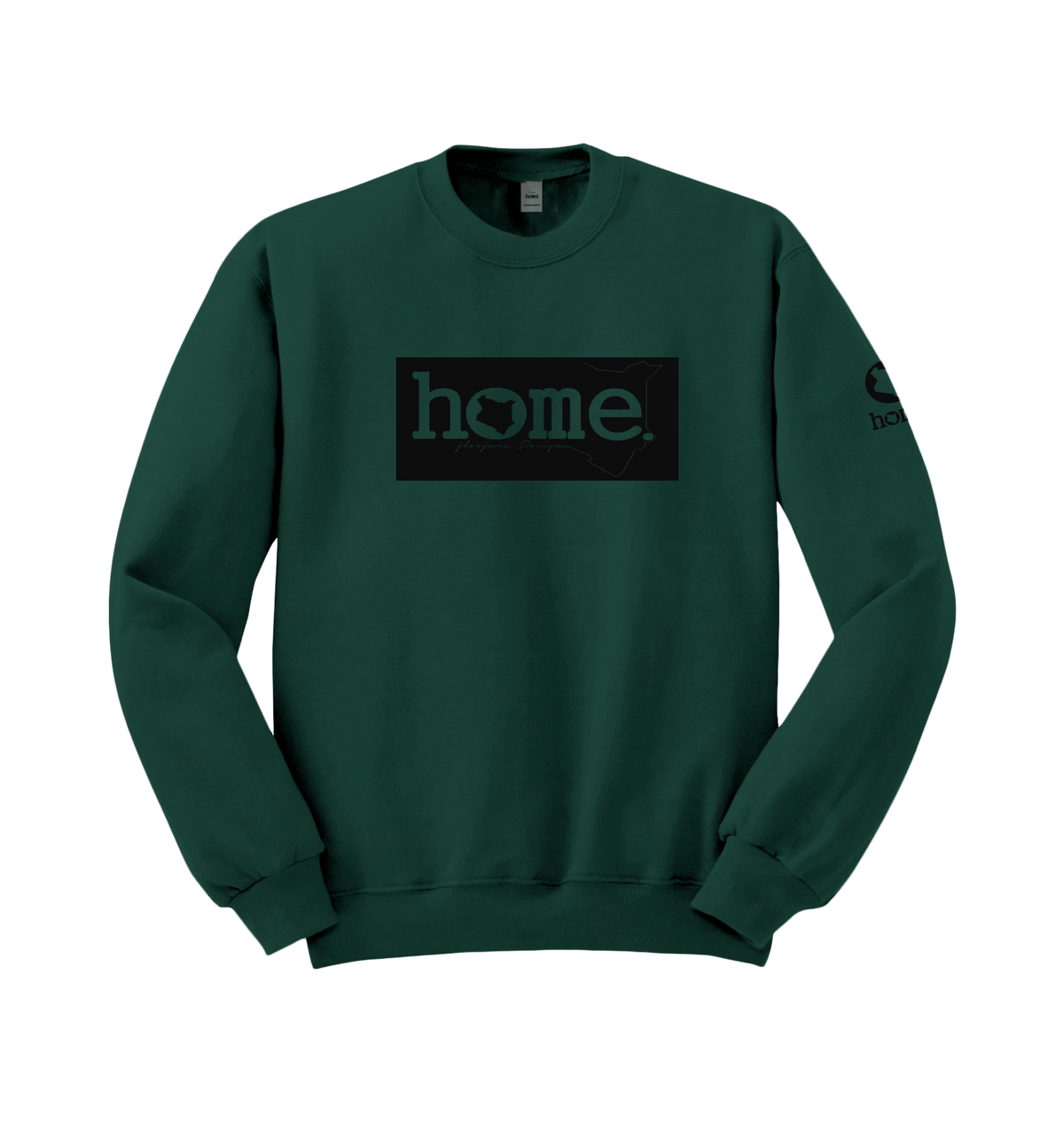 home_254 HUNTER GREEN SWEATSHIRT (MID-HEAVY FABRIC) WITH A BLACK CLASSIC PRINT