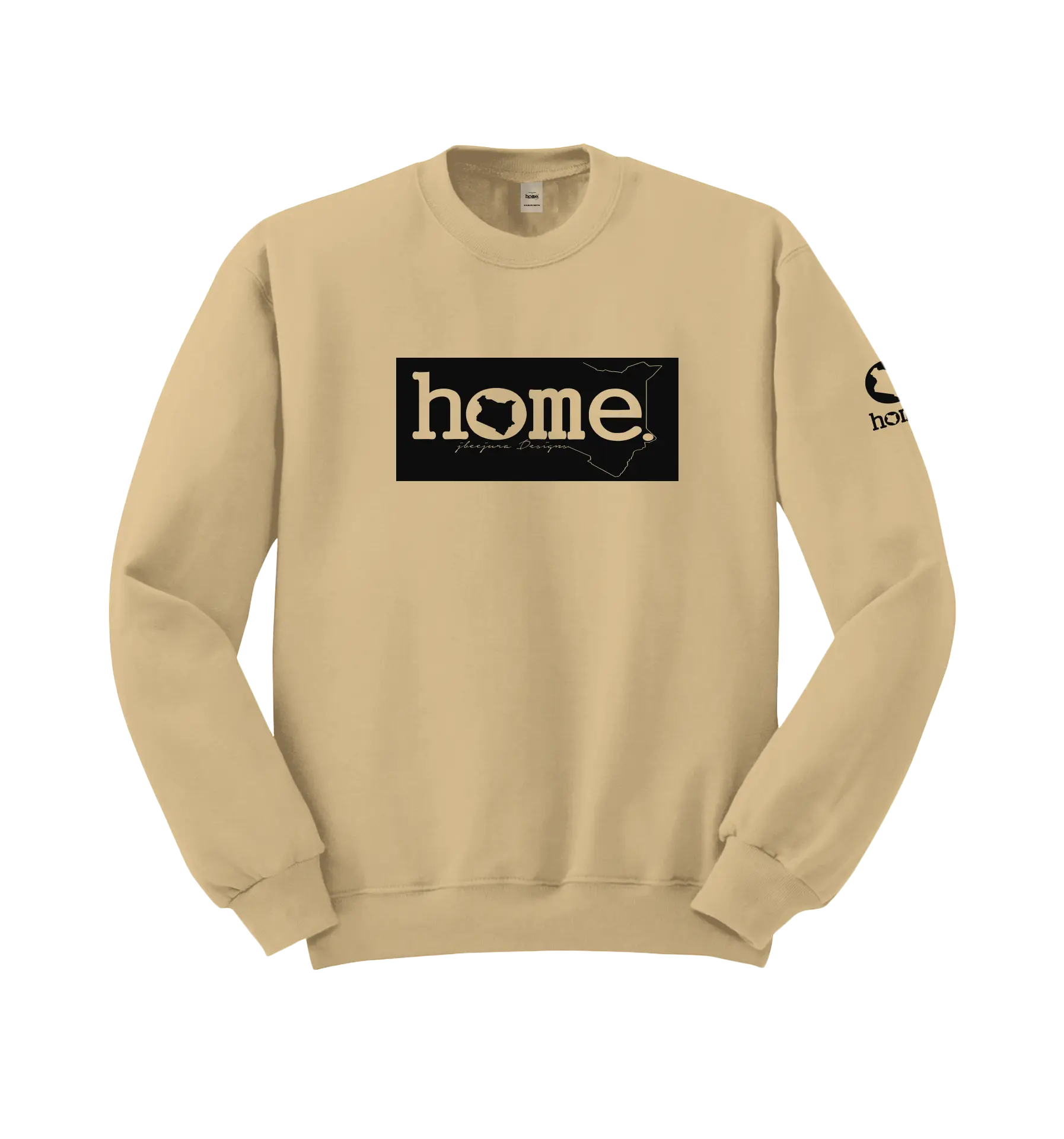 home_254 LIGHT BROWN SWEATSHIRT (MID-HEAVY FABRIC) WITH A BLACK CLASSIC PRINT