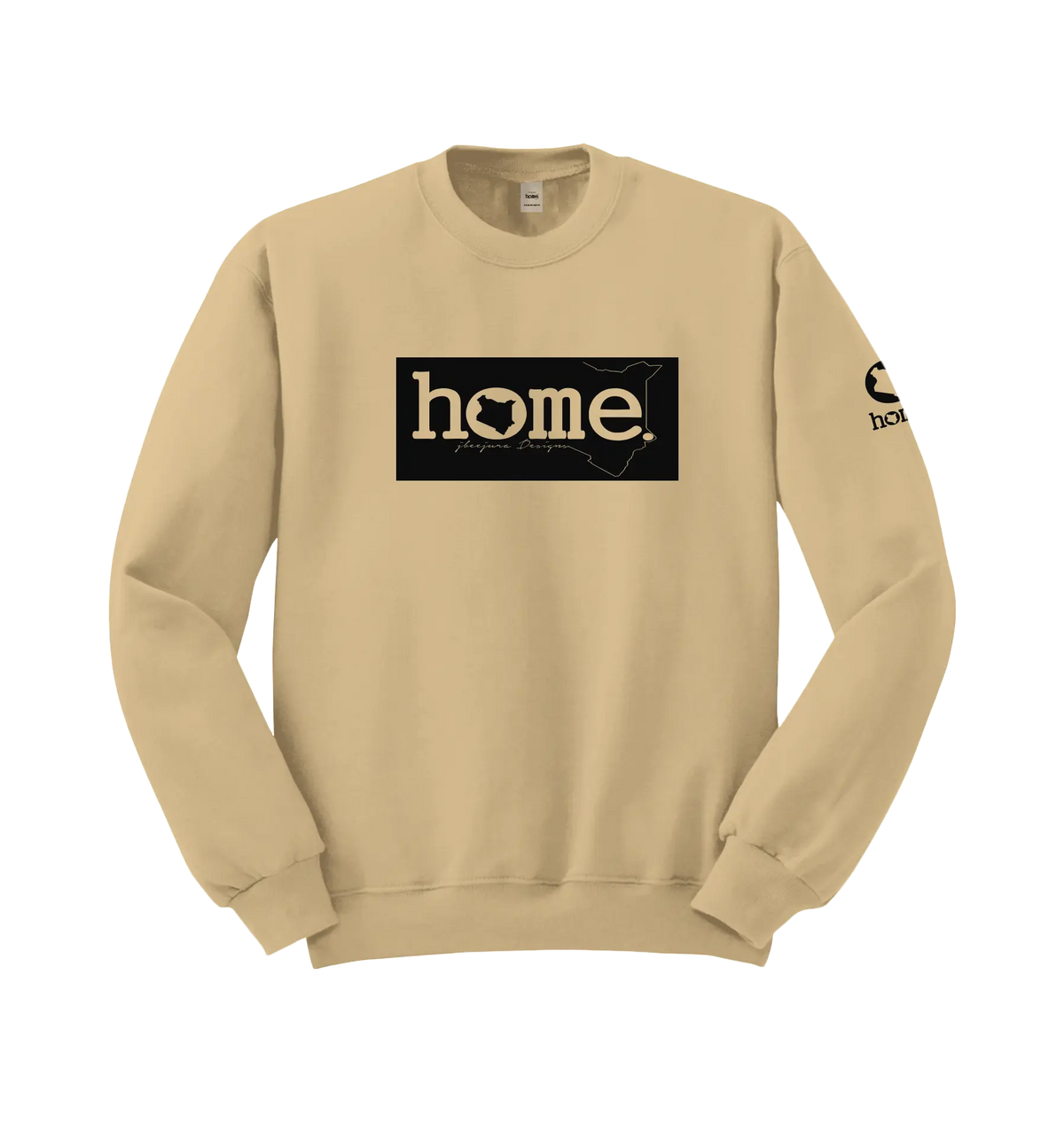 home_254 LIGHT BROWN SWEATSHIRT WITH A BLACK CLASSIC PRINT