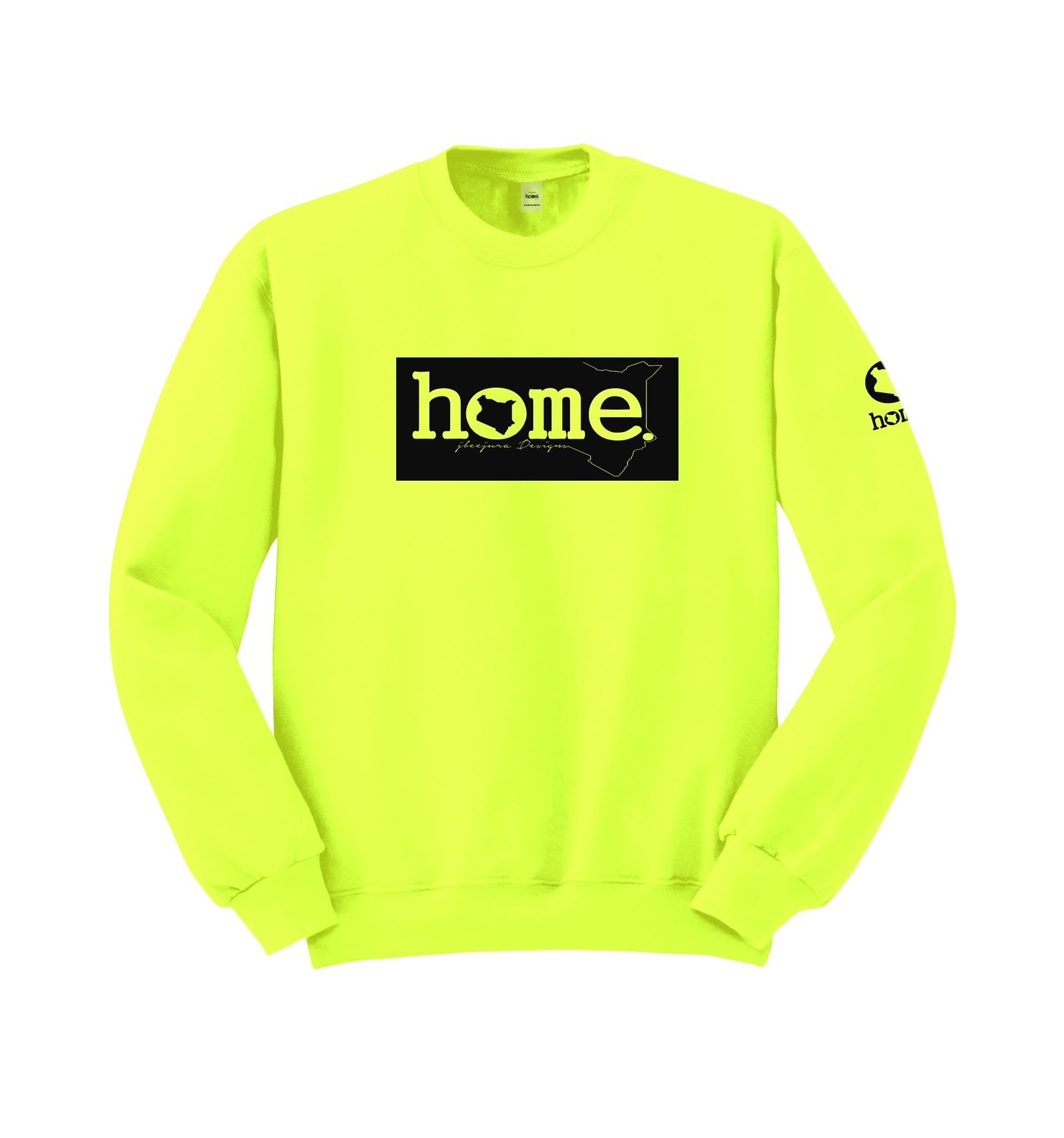 home_254 LIME GREEN SWEATSHIRT (HEAVY FABRIC) WITH A BLACK CLASSIC PRINT