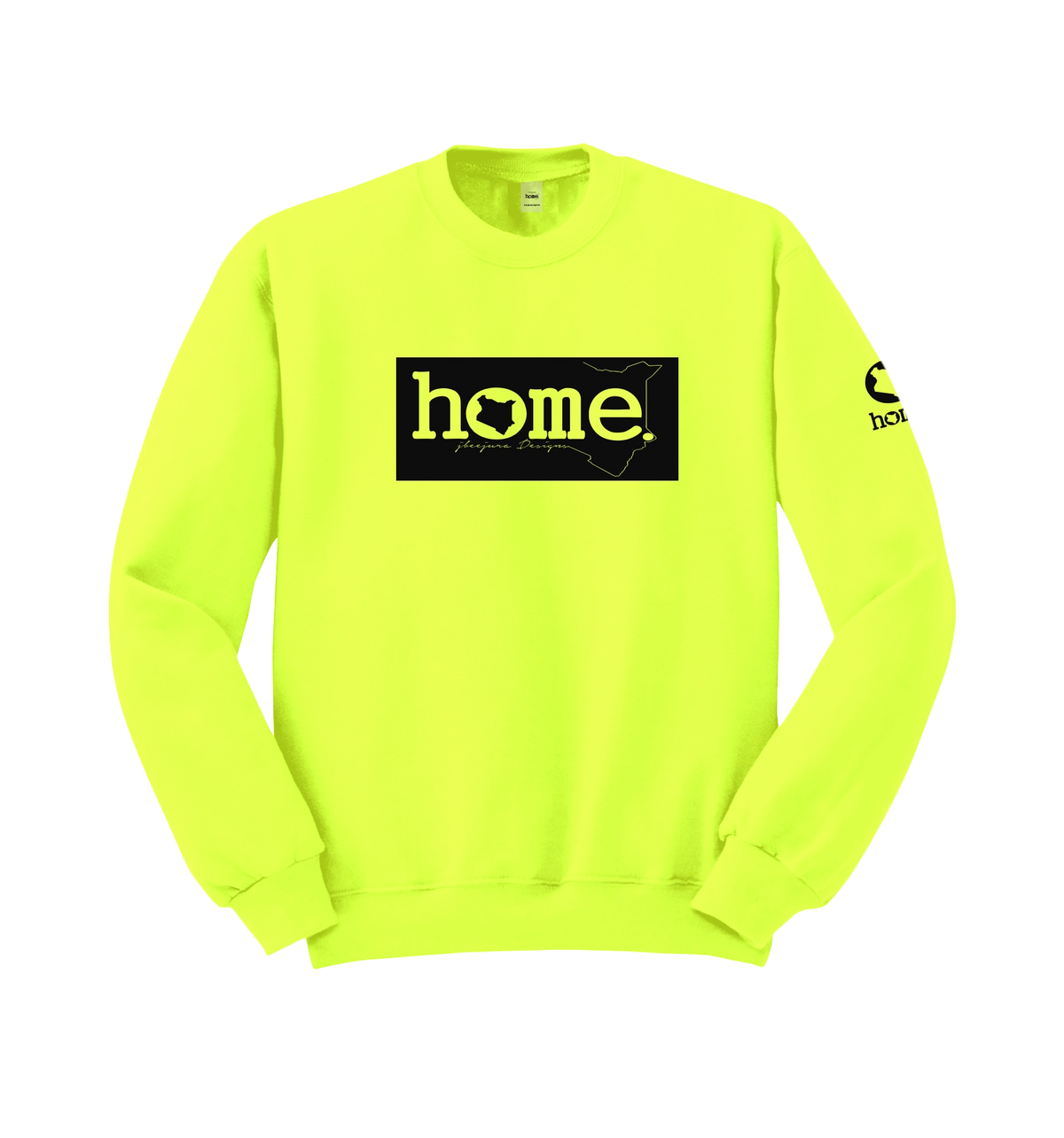 home_254 LIME GREEN SWEATSHIRT (HEAVY FABRIC) WITH A BLACK CLASSIC PRINT