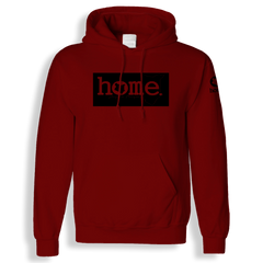 home_254 MAROON RED HOODIE (MID-HEAVY FABRIC) WITH A BLACK CLASSIC PRINT