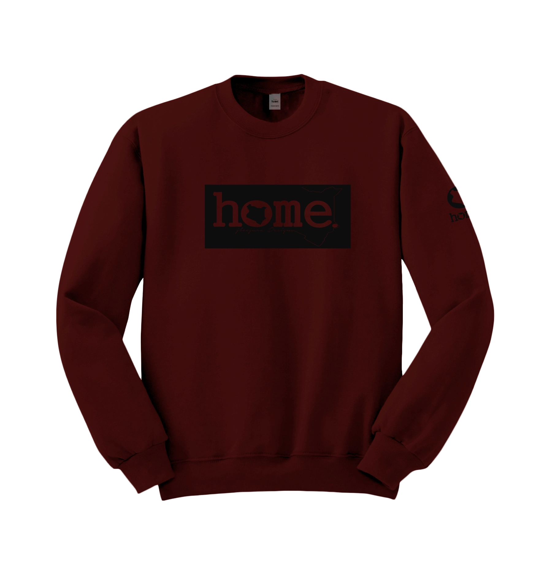 home_254 MAROON SWEATSHIRT (HEAVY FABRIC) WITH A BLACK CLASSIC PRINT