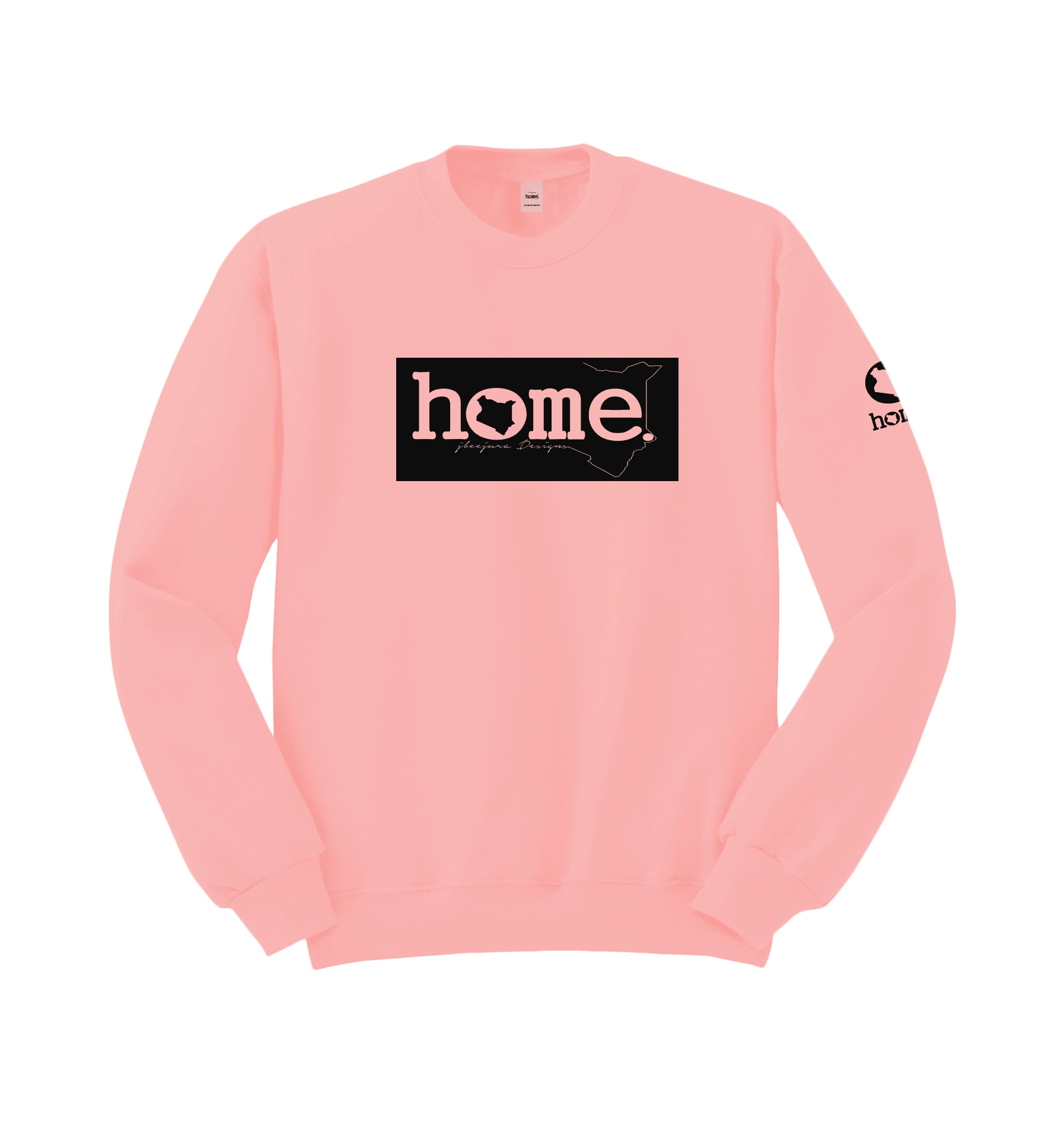 home_254 PEACH SWEATSHIRT (HEAVY FABRIC) WITH A BLACK CLASSIC PRINT