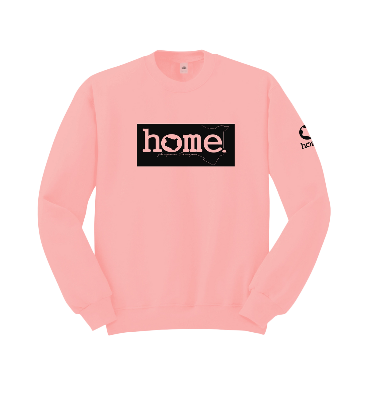 home_254 PEACH SWEATSHIRT (HEAVY FABRIC) WITH A BLACK CLASSIC PRINT