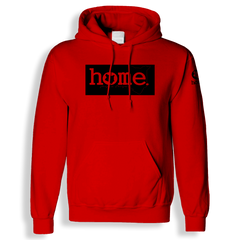 home_254 RED HOODIE (HEAVY FABRIC) WITH A BLACK CLASSIC PRINT