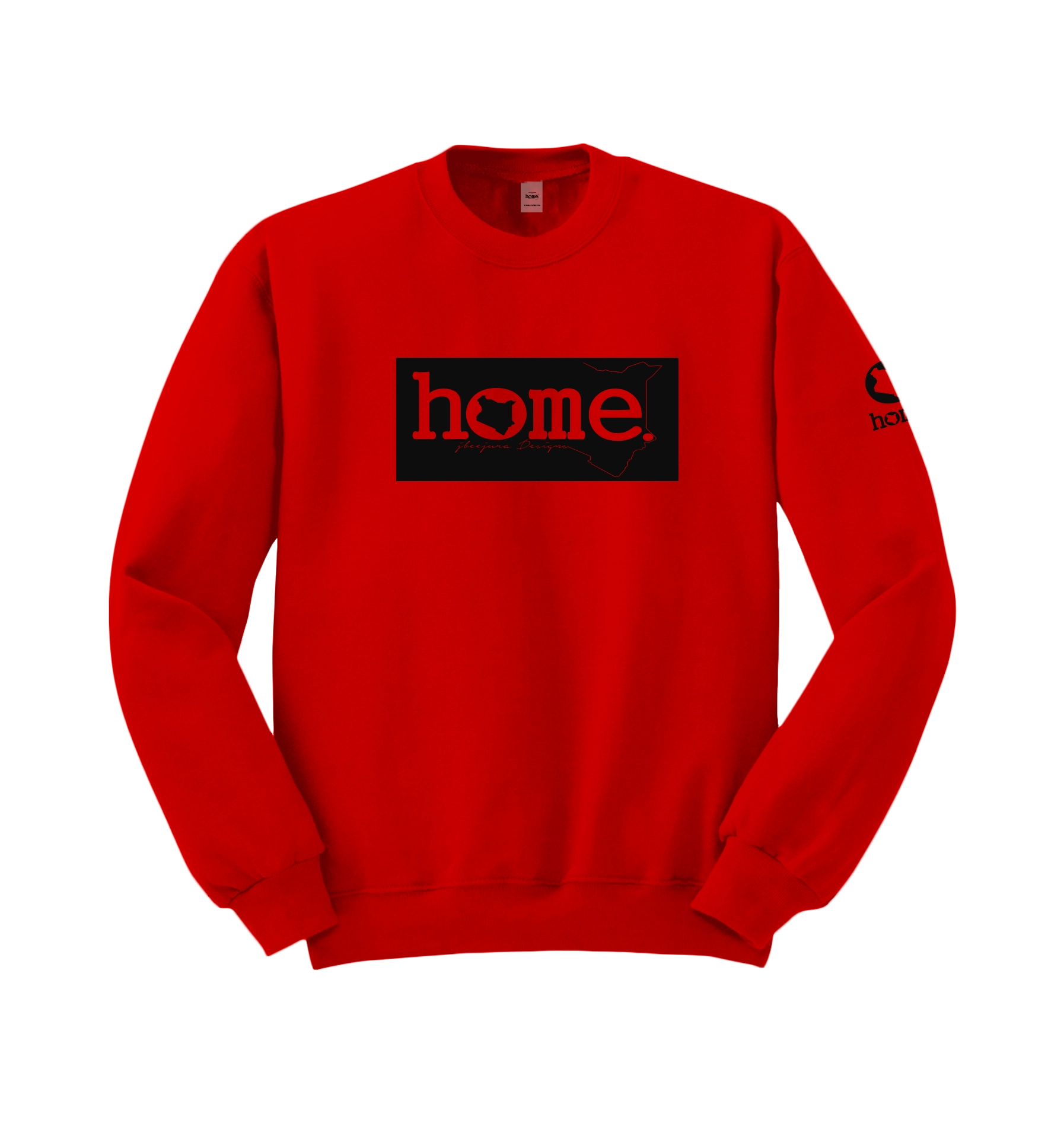 home_254 RED SWEATSHIRT WITH A BLACK CLASSIC PRINT