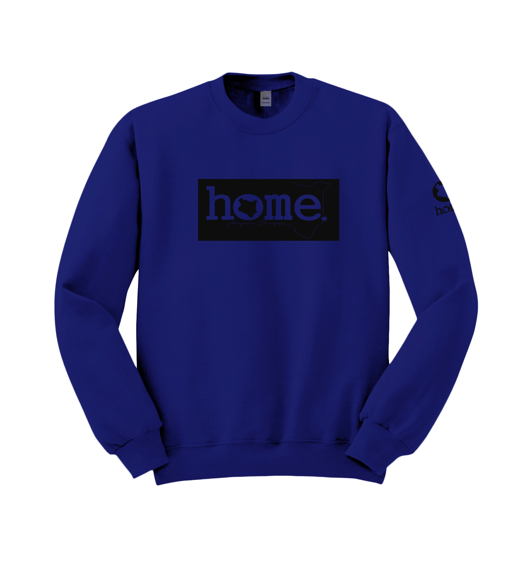 home_254 ROYAL BLUE SWEATSHIRT (HEAVY FABRIC) WITH A BLACK CLASSIC PRINT