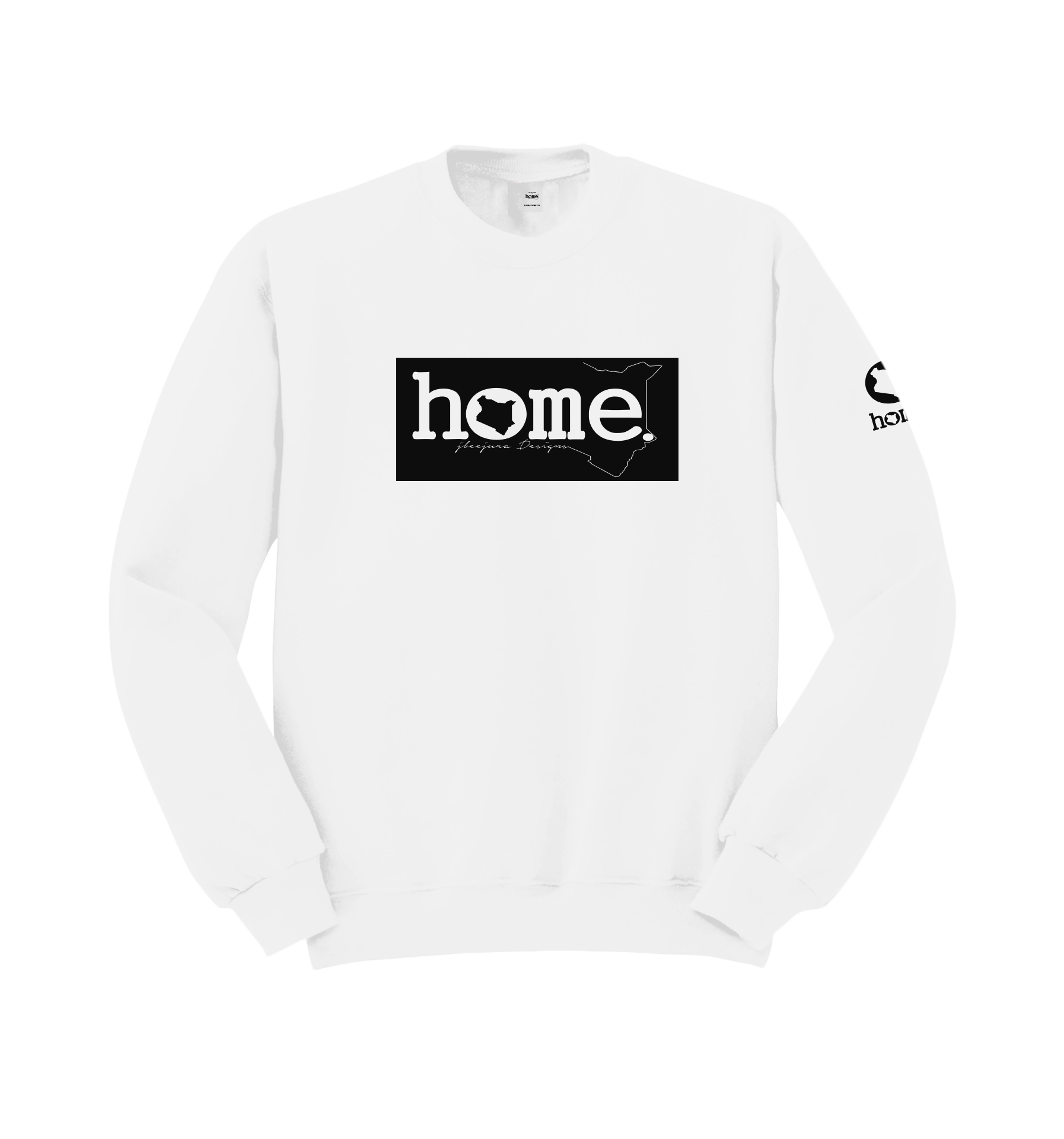 home_254 WHITE SWEATSHIRT (HEAVY FABRIC) WITH A BLACK CLASSIC PRINT