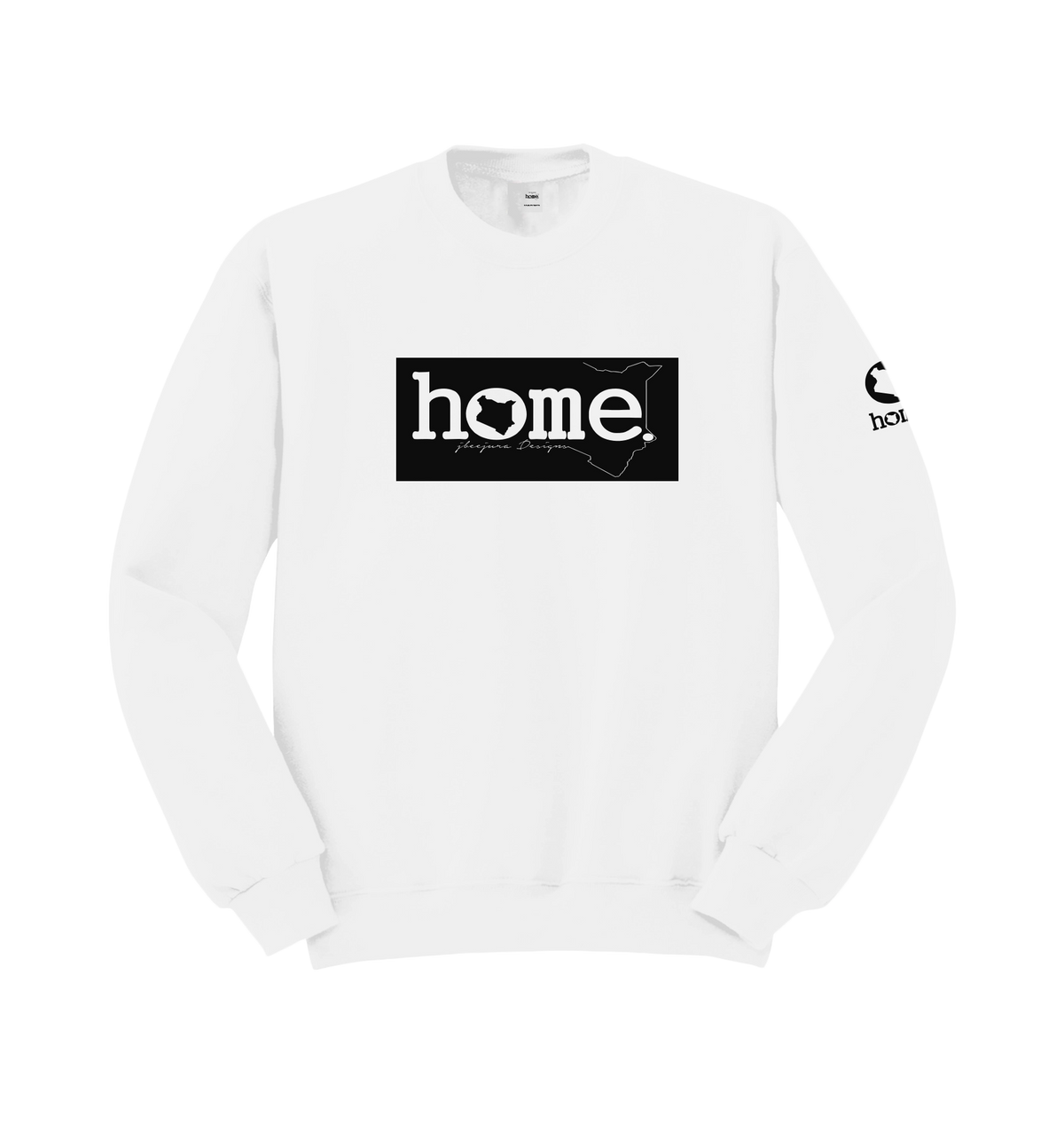 home_254 WHITE SWEATSHIRT (NUVETRA™ HEAVY) WITH A BLACK CLASSIC PRINT