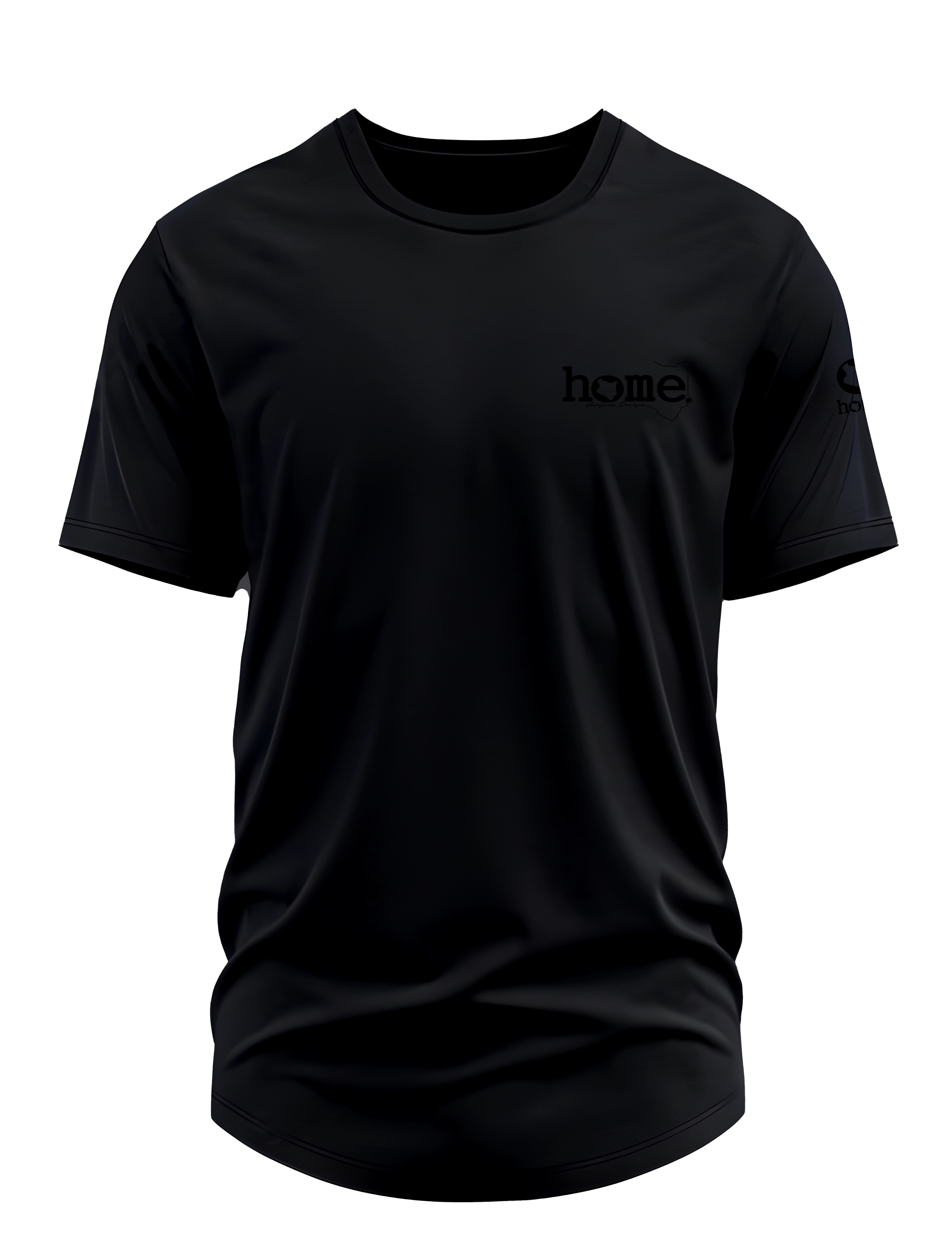home_254 SHORT-SLEEVED BLACK CURVED HEM T-SHIRT WITH A BLACK TAG PRINT – CLASSIC MAN COLLECTION