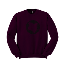 home_254 CLARET SWEATSHIRT WITH A BLACK MAP PRINT