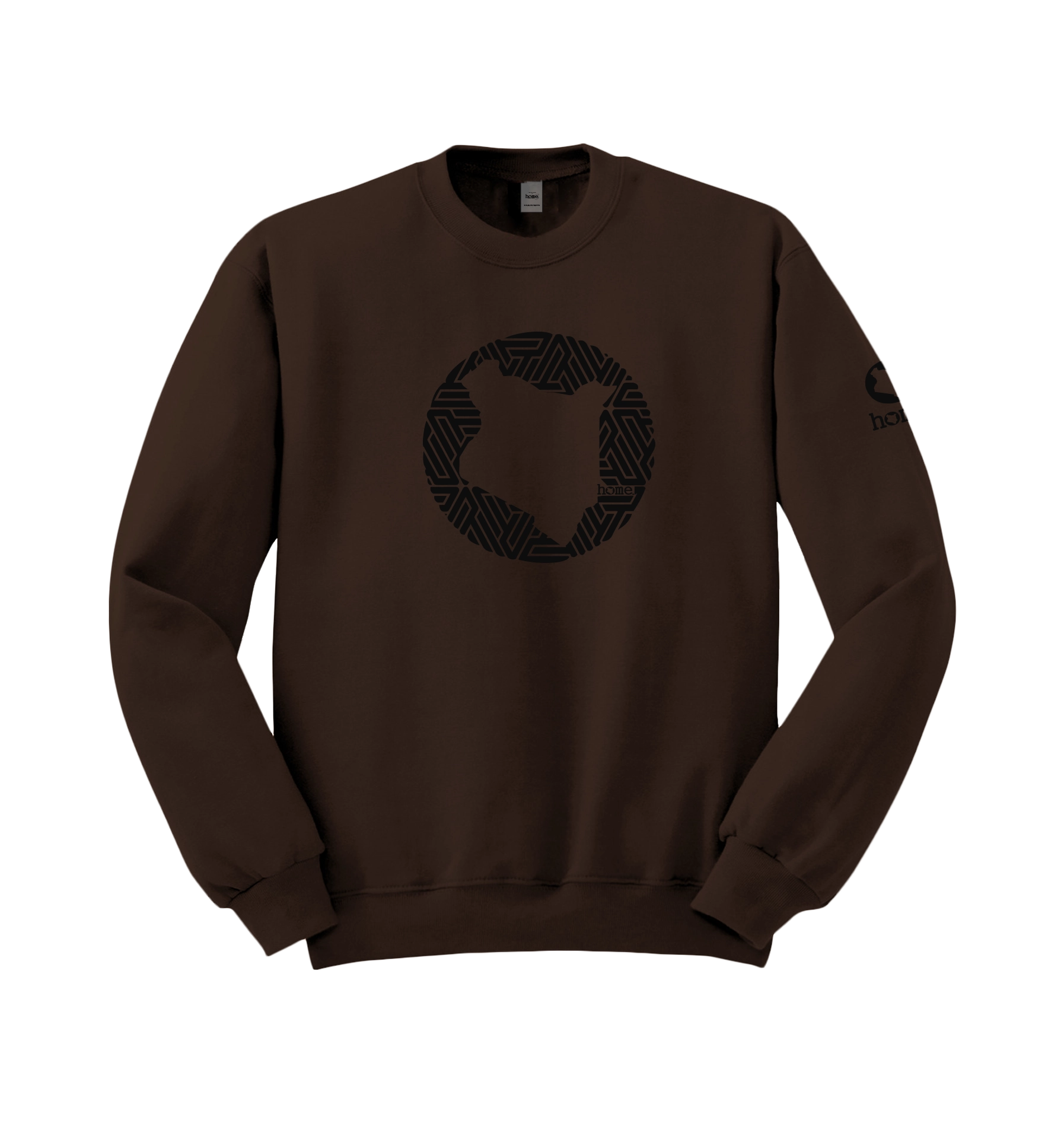 home_254 DARK BROWN SWEATSHIRT (HEAVY FABRIC) WITH A BLACK MAP PRINT