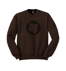 home_254 DARK BROWN SWEATSHIRT (HEAVY FABRIC) WITH A BLACK MAP PRINT