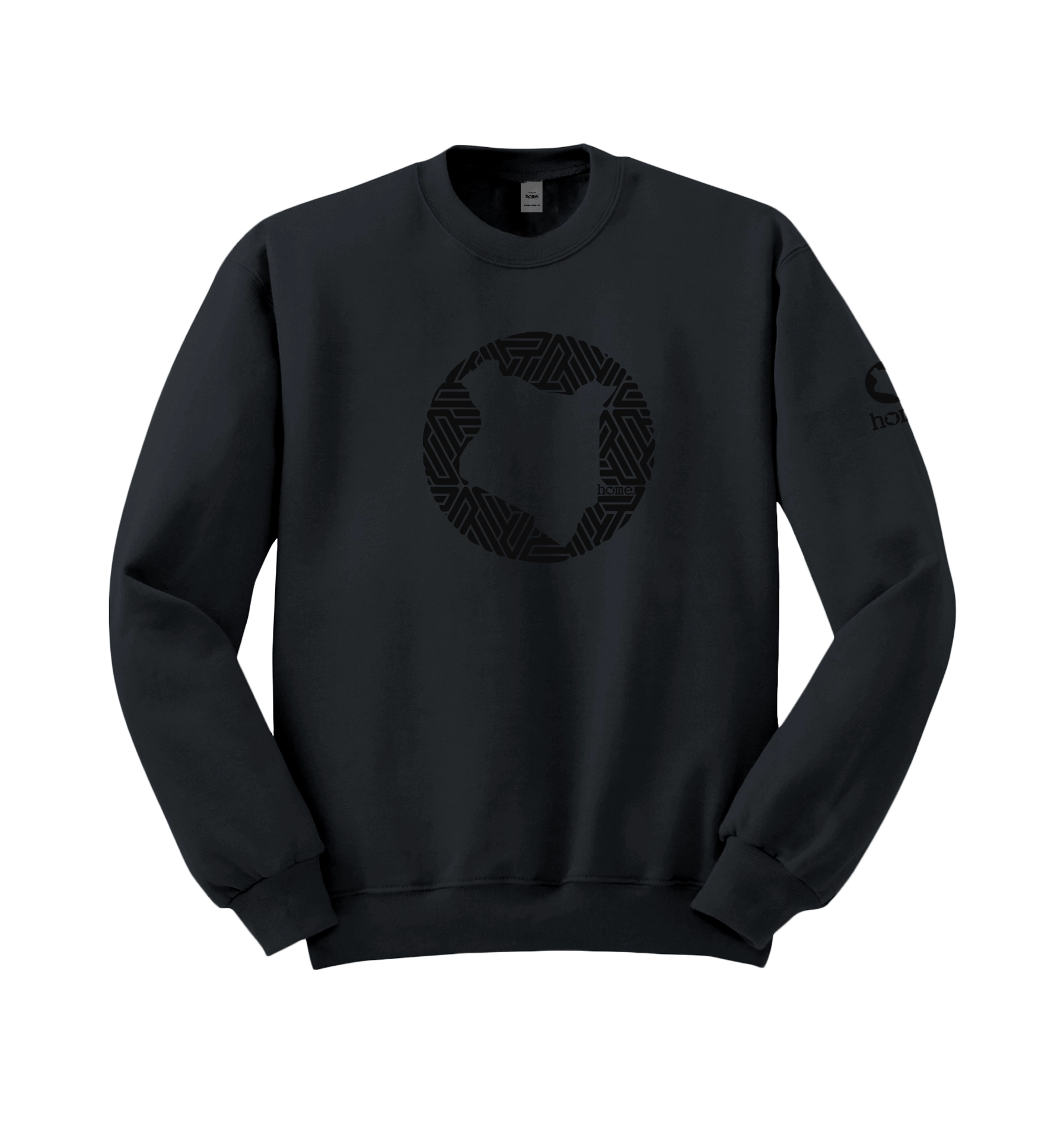 home_254 DARK GREY SWEATSHIRT (MID-HEAVY FABRIC) WITH A BLACK MAP PRINT