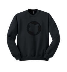 home_254 DARK GREY SWEATSHIRT (HEAVY FABRIC) WITH A BLACK MAP PRINT