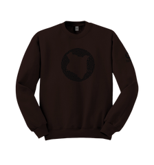 home_254 ESPRESSO SWEATSHIRT (HEAVY FABRIC) WITH A BLACK MAP PRINT