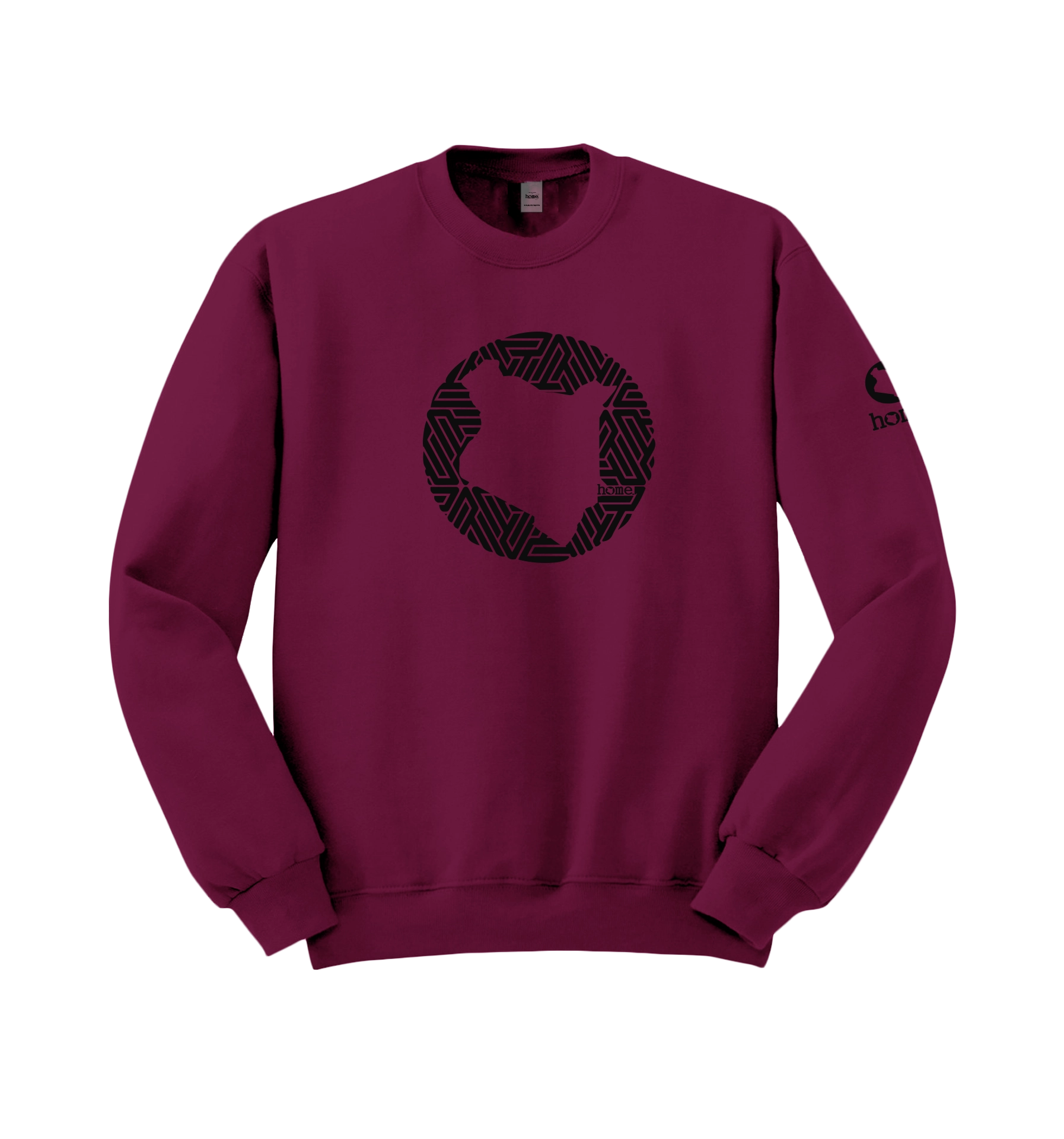 home_254 FUCHSIA SWEATSHIRT (HEAVY FABRIC) WITH A BLACK MAP PRINT