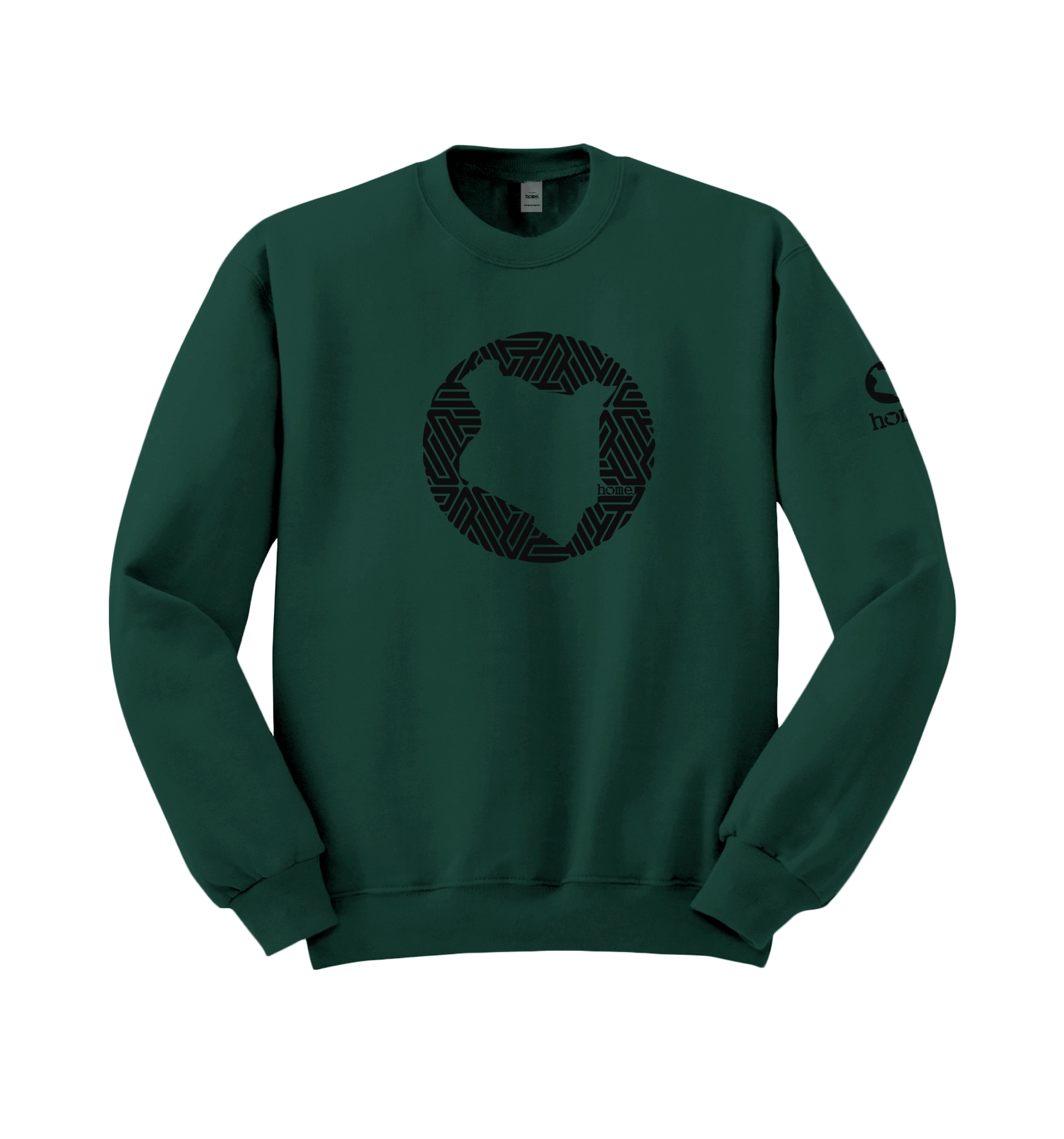 home_254 HUNTER GREEN SWEATSHIRT (NUVETRA™ HEAVY) WITH A BLACK MAP PRINT