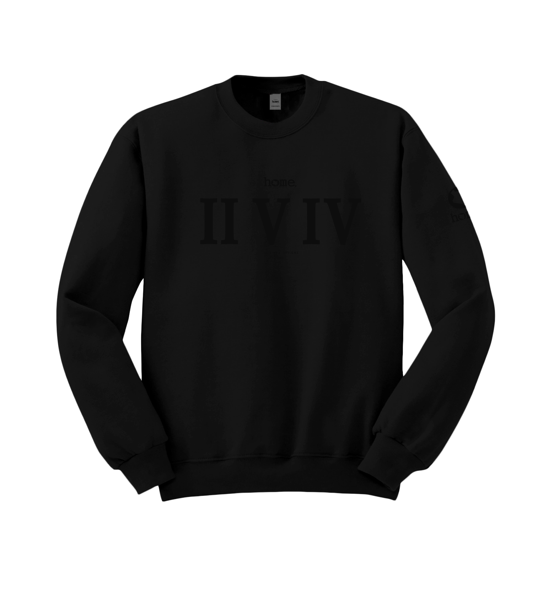 home_254 BLACK SWEATSHIRT (NUVETRA™ HEAVY) WITH A BLACK ROMAN NUMERALS PRINT