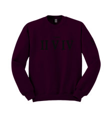 home_254 CLARET SWEATSHIRT WITH A BLACK ROMAN PRINT