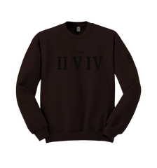 home_254 ESPRESSO SWEATSHIRT (HEAVY FABRIC) WITH A BLACK ROMAN PRINT