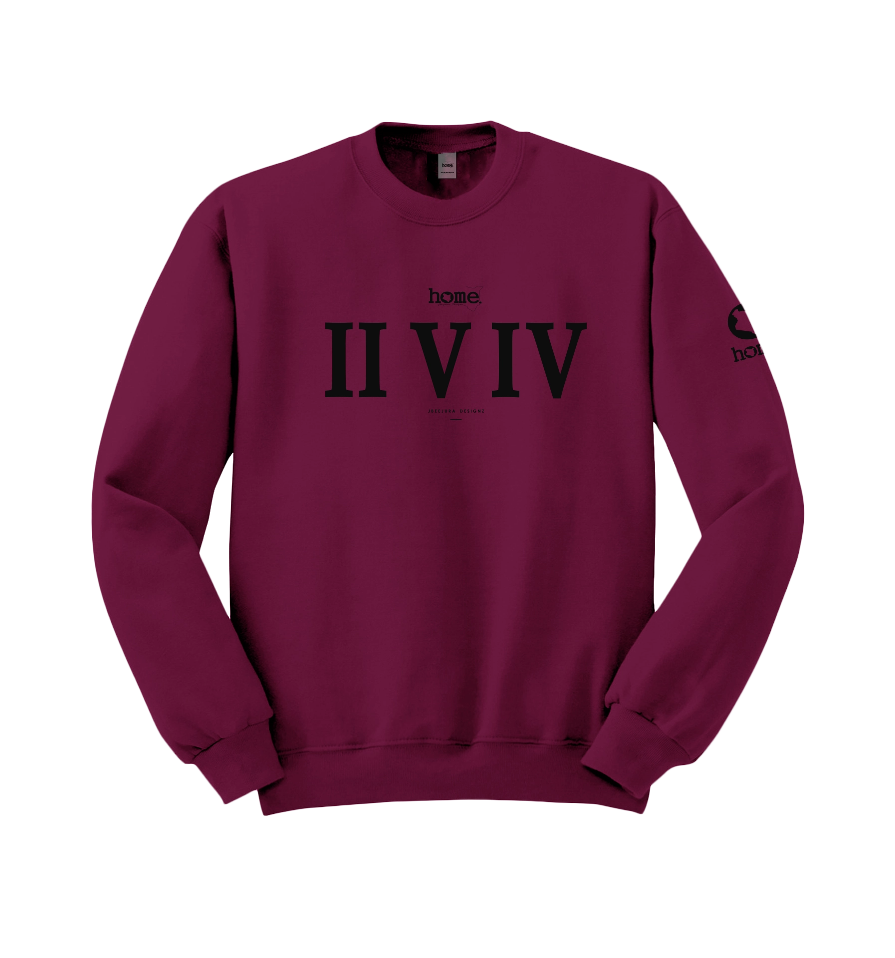 home_254 FUCHSIA SWEATSHIRT (HEAVY FABRIC) WITH A BLACK ROMAN NUMERALS PRINT