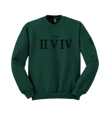 home_254 HUNTER GREEN SWEATSHIRT (MID-HEAVY FABRIC) WITH A BLACK ROMAN PRINT