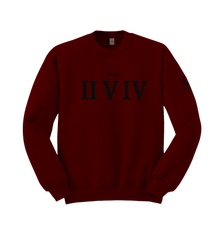 home_254 MAROON RED SWEATSHIRT WITH A BLACK ROMAN PRINT