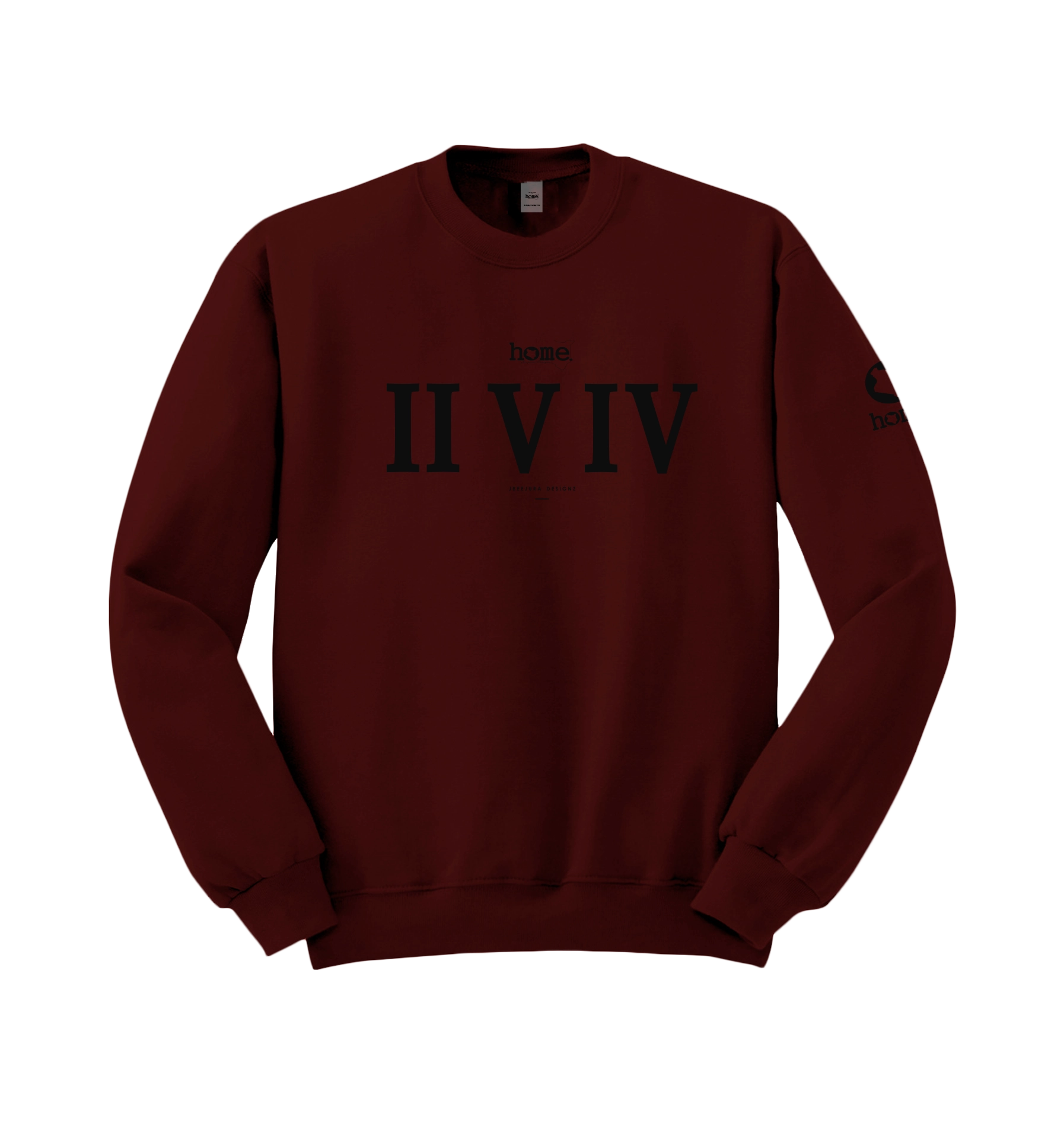 home_254 MAROON SWEATSHIRT (HEAVY FABRIC) WITH A BLACK ROMAN PRINT