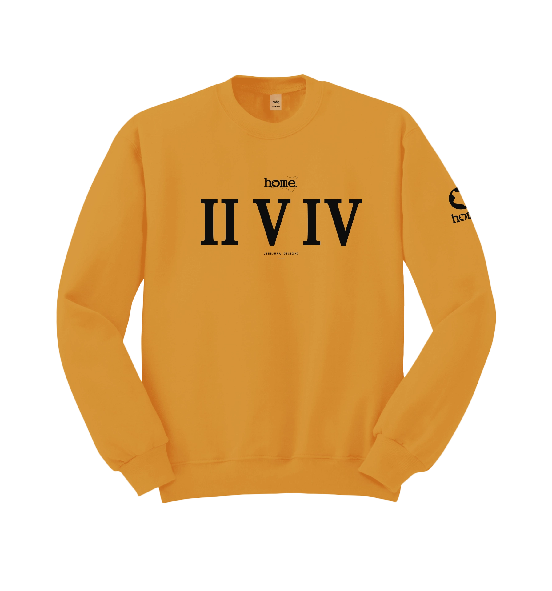 home_254 MUSTARD YELLOW SWEATSHIRT WITH A BLACK ROMAN PRINT