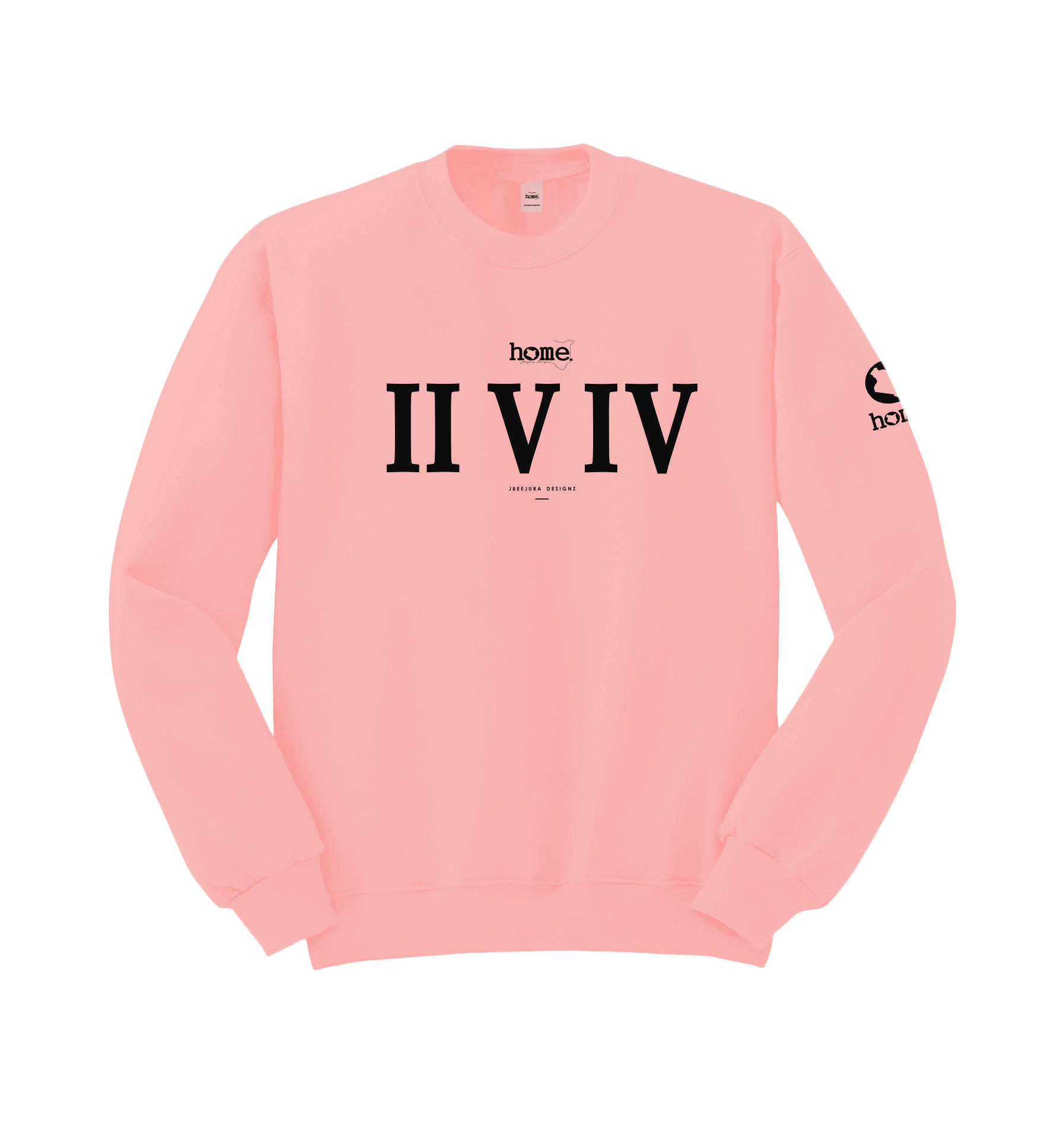 home_254 PEACH SWEATSHIRT (HEAVY FABRIC) WITH A BLACK ROMAN NUMERALS PRINT