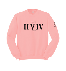 home_254 PEACH SWEATSHIRT (HEAVY FABRIC) WITH A BLACK ROMAN NUMERALS PRINT