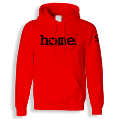 home_254 BLOOD ORANGE HOODIE WITH A BLACK CLASSIC WORDS  PRINT 