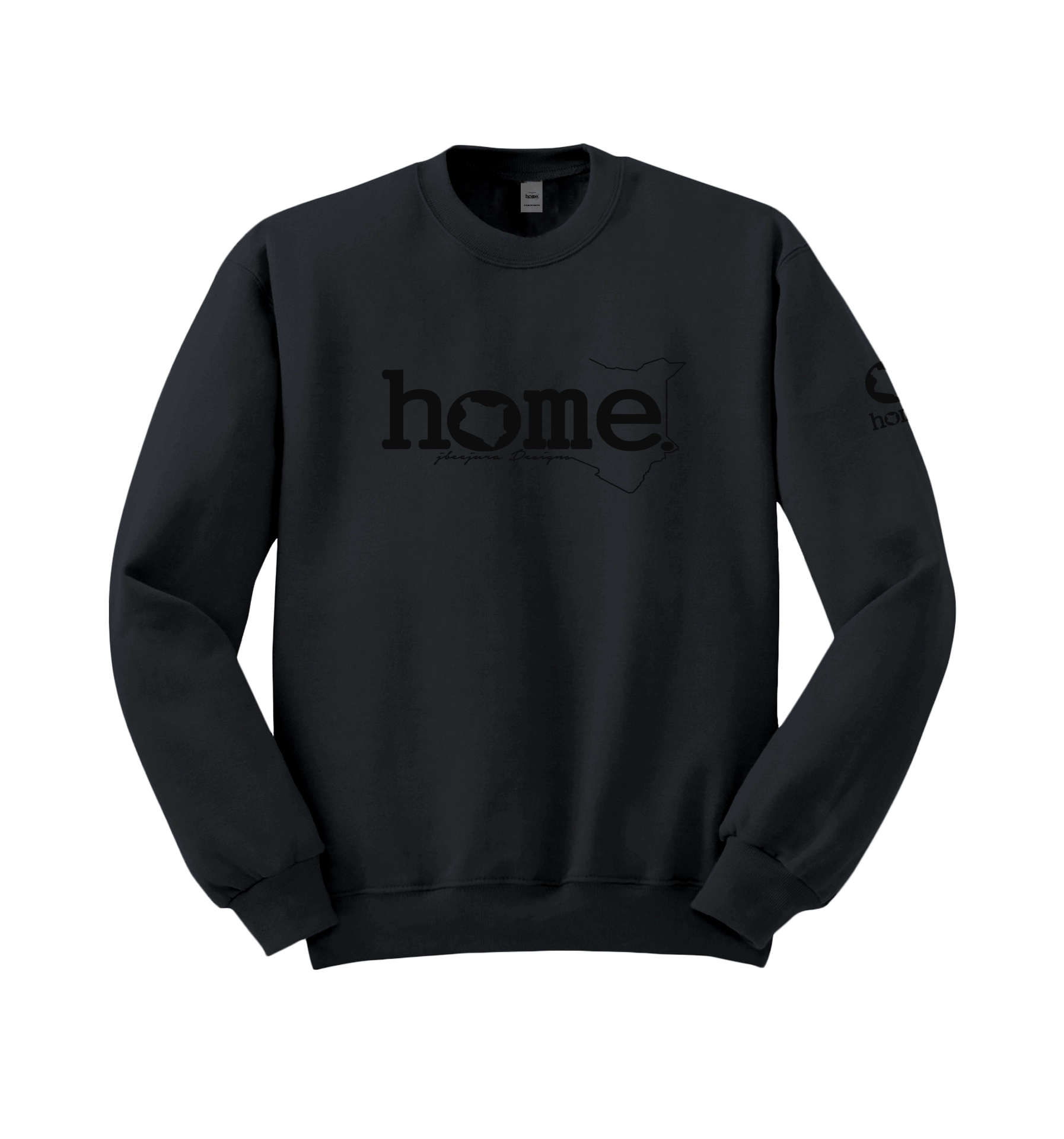 home_254 DARK GREY SWEATSHIRT (MID-HEAVY FABRIC) WITH A BLACK WORDS PRINT