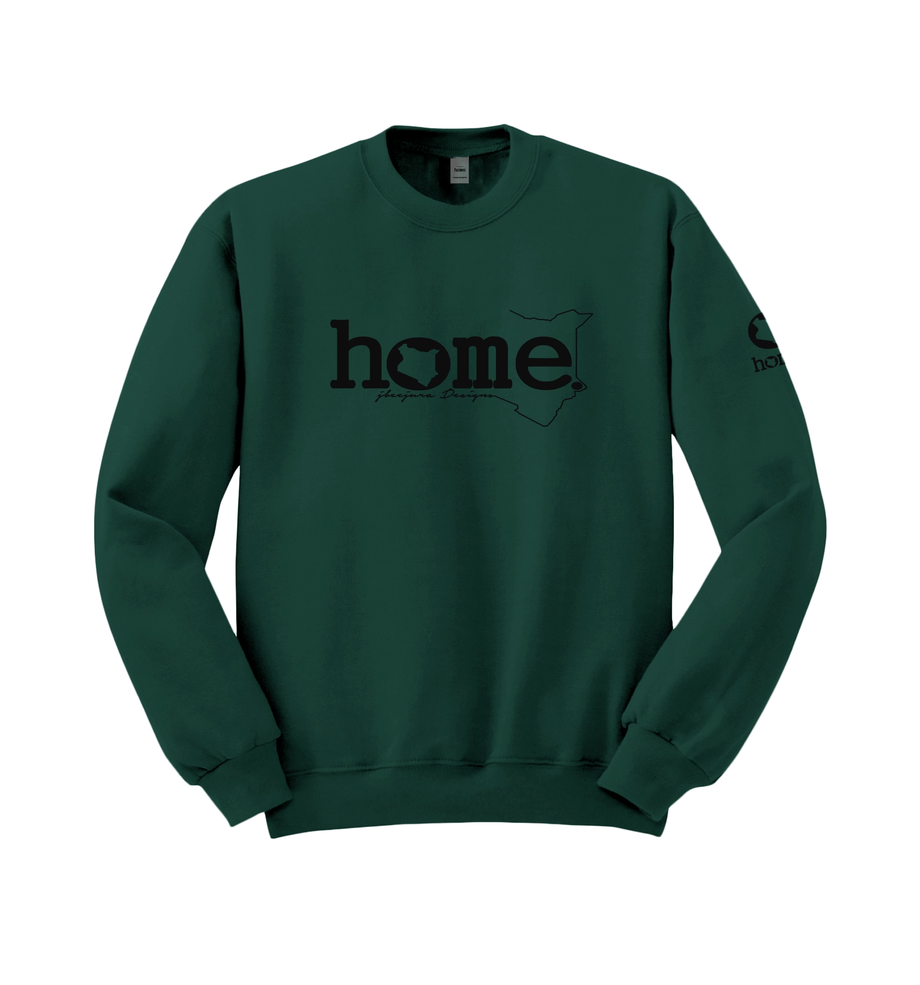 home_254 HUNTER GREEN SWEATSHIRT (NUVETRA™ HEAVY) WITH A BLACK CLASSIC WORDS PRINT