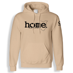 home_254 LIGHT BROWN HOODIE (HEAVY FABRIC) WITH A BLACK WORDS PRINT