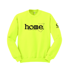 home_254 LIME GREEN SWEATSHIRT (HEAVY FABRIC) WITH A BLACK WORDS PRINT