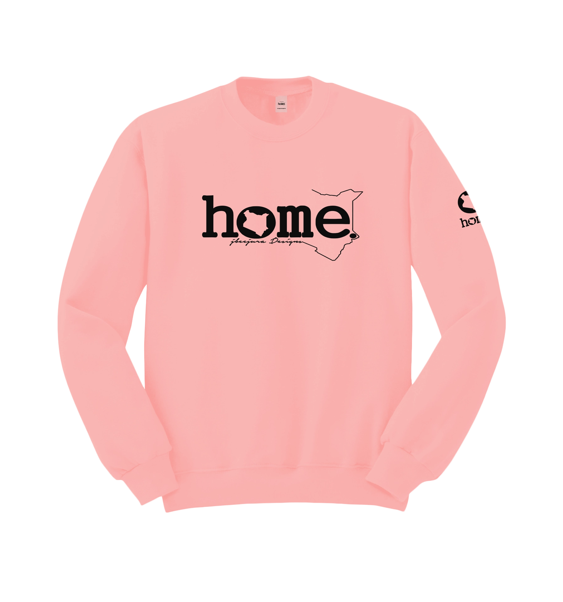 home_254 PEACH SWEATSHIRT (HEAVY FABRIC) WITH A BLACK WORDS  PRINT