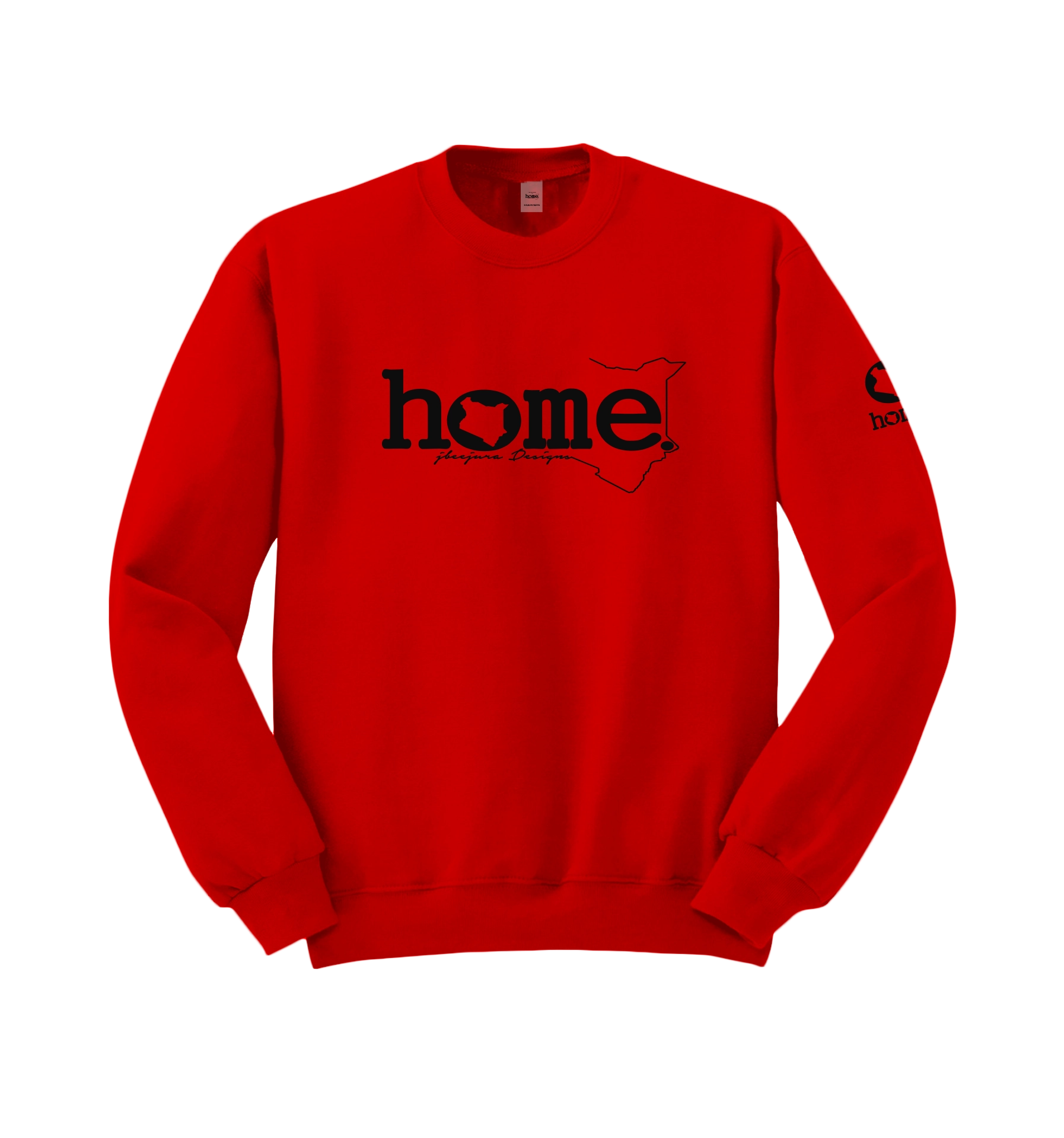 home_254 RED SWEATSHIRT WITH A BLACK WORDS  PRINT