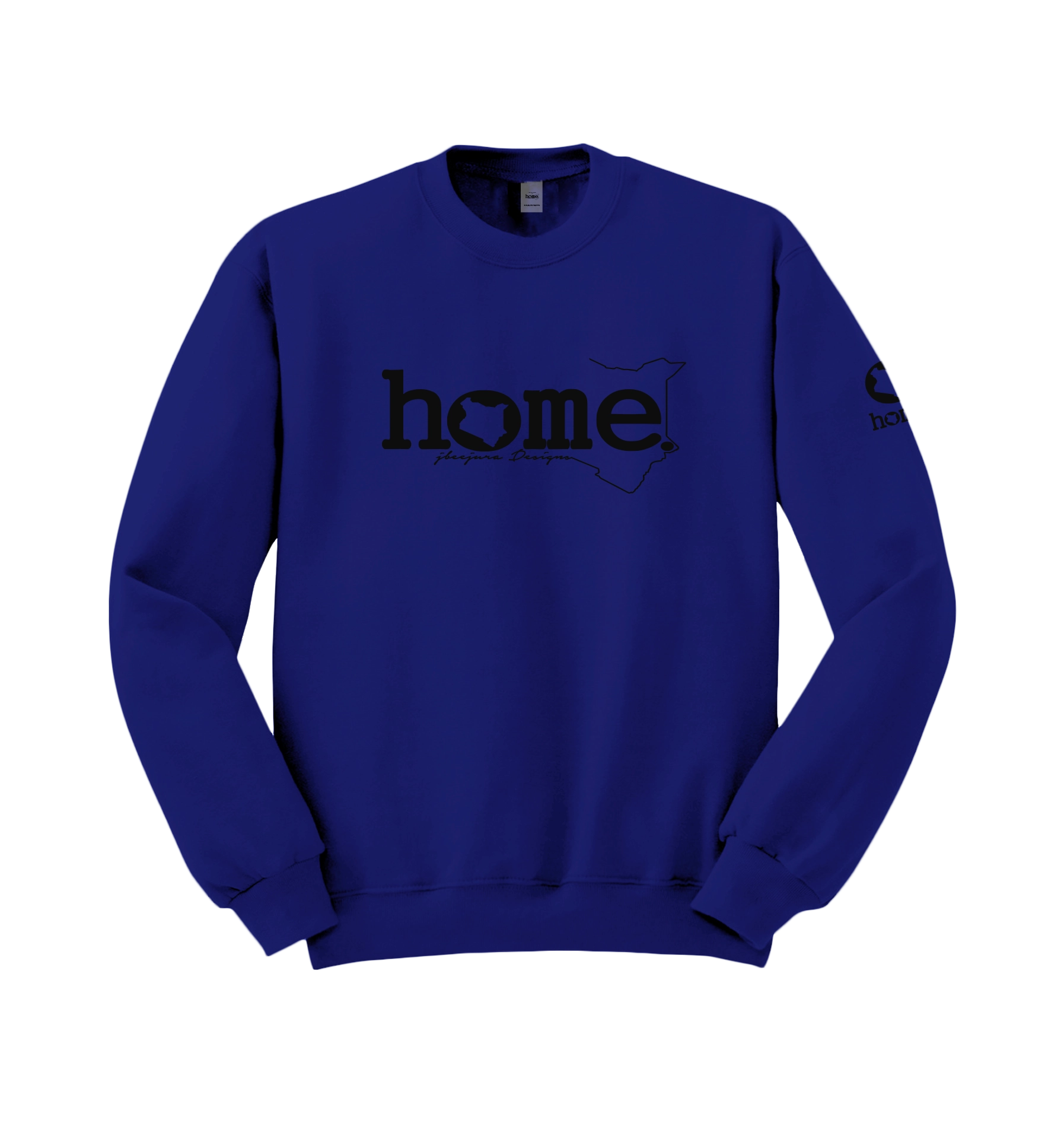 home_254 ROYAL BLUE SWEATSHIRT (HEAVY FABRIC) WITH A BLACK WORDS PRINT