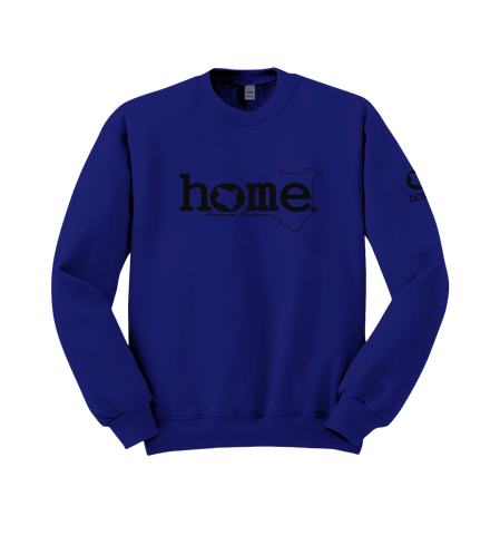 home_254 ROYAL BLUE SWEATSHIRT (HEAVY FABRIC) WITH A BLACK WORDS PRINT