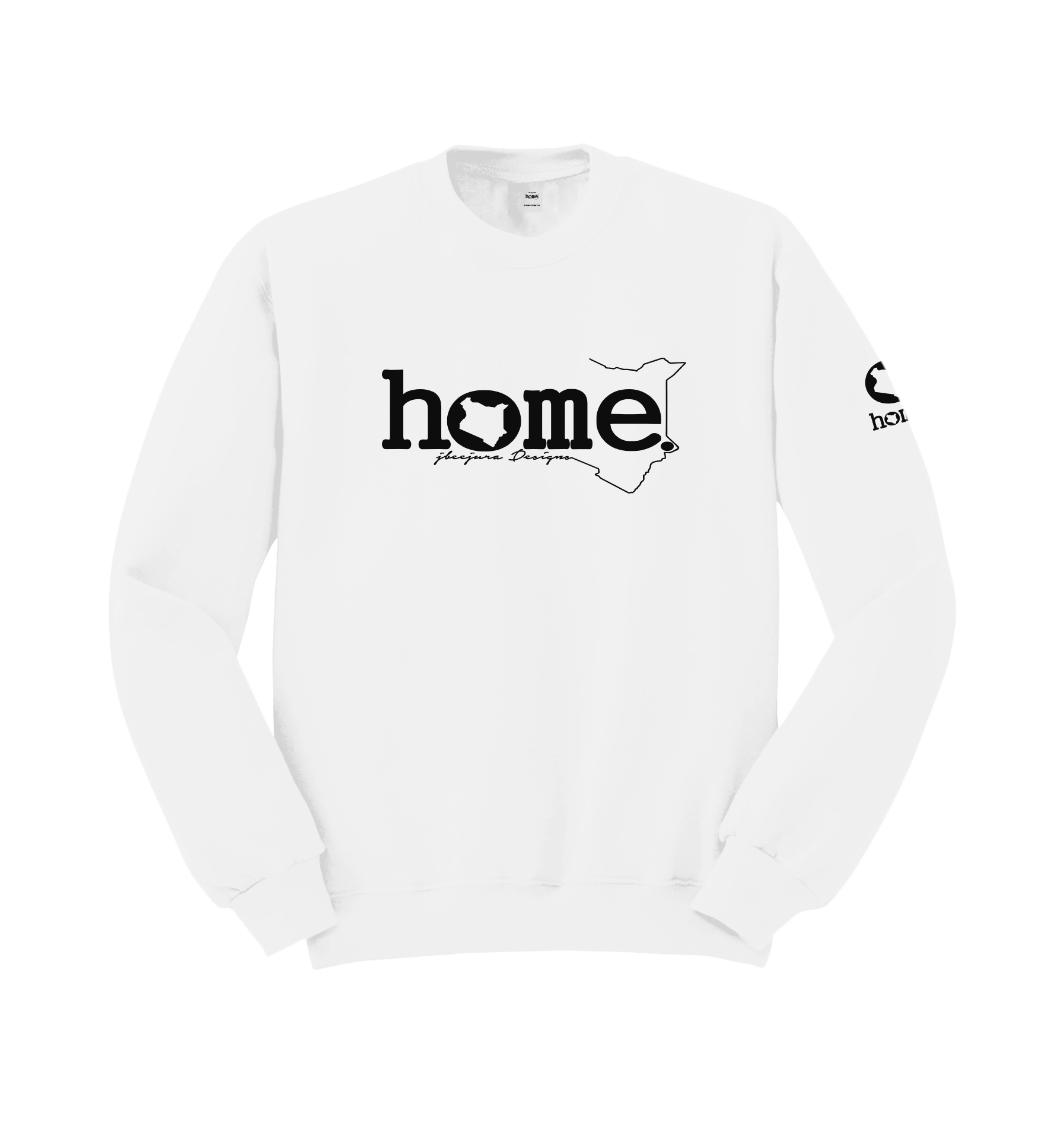 home_254 WHITE SWEATSHIRT (NUVETRA™ HEAVY) WITH A BLACK WORDS PRINT