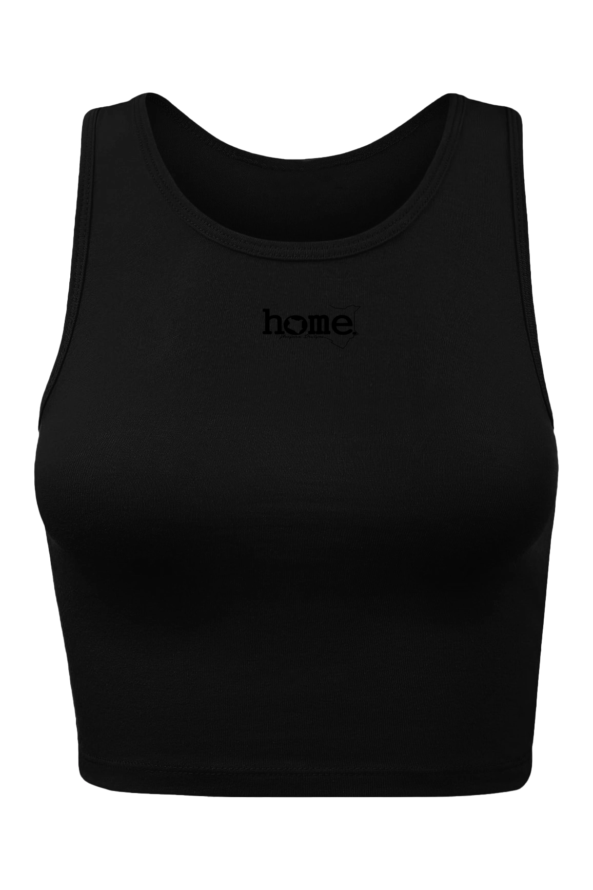 home_254 CHEEKY RACER VEST TOP - BLACK WITH A BLACK PRINT